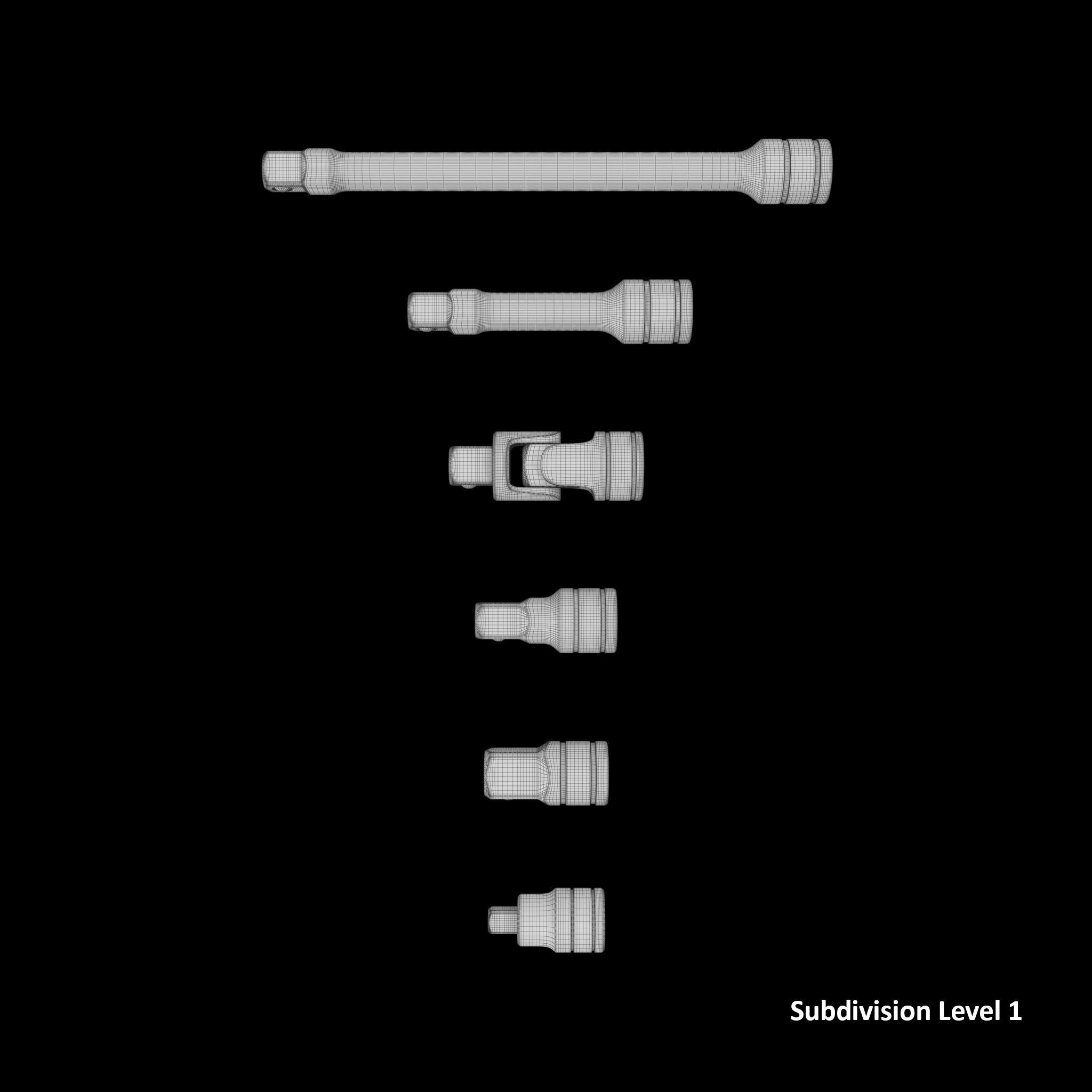 SO Agggl GFAT1E Drive Adaptor Extension Set Low-poly 3D model_9