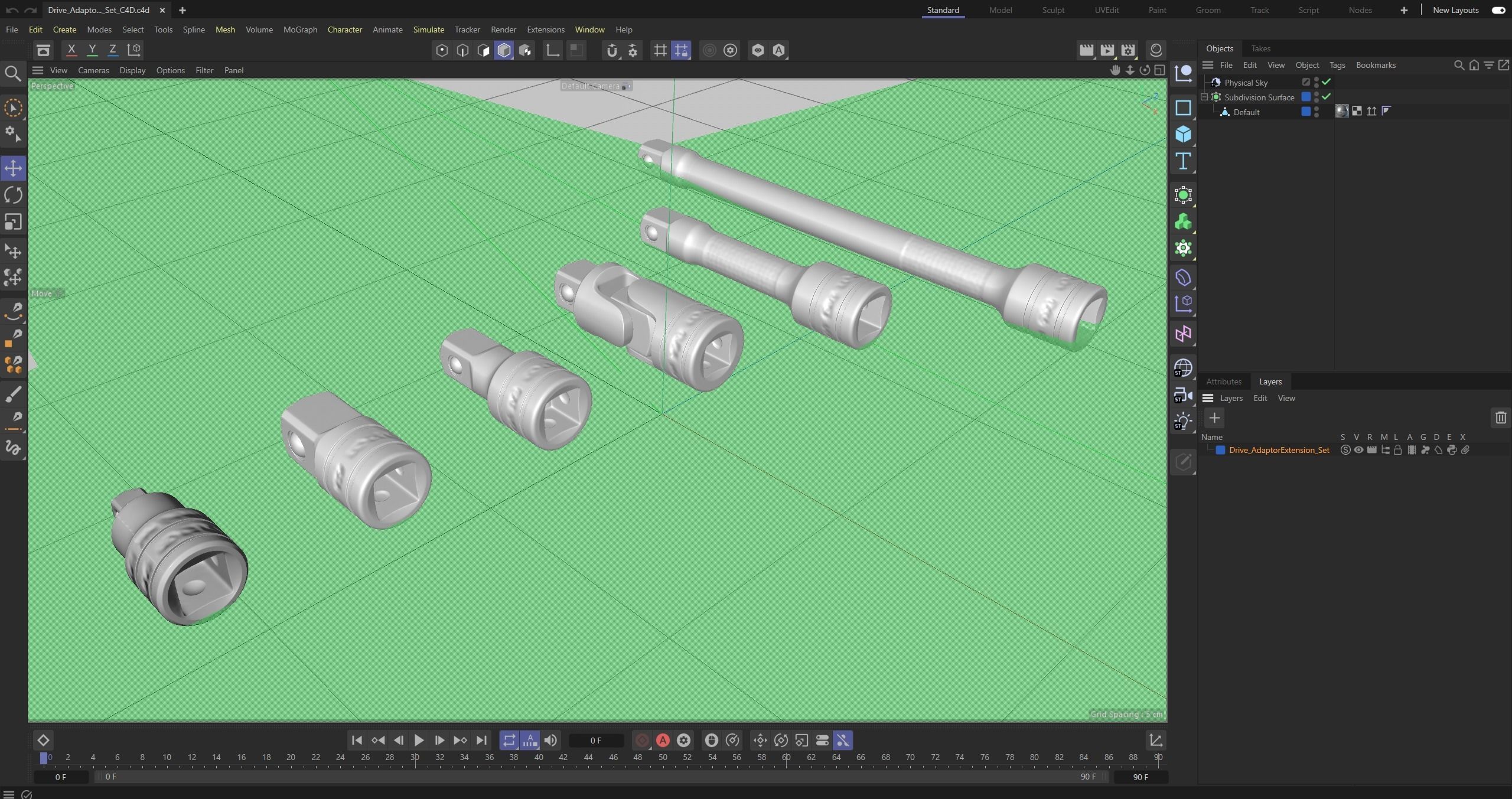 SO Agggl GFAT1E Drive Adaptor Extension Set Low-poly 3D model_31