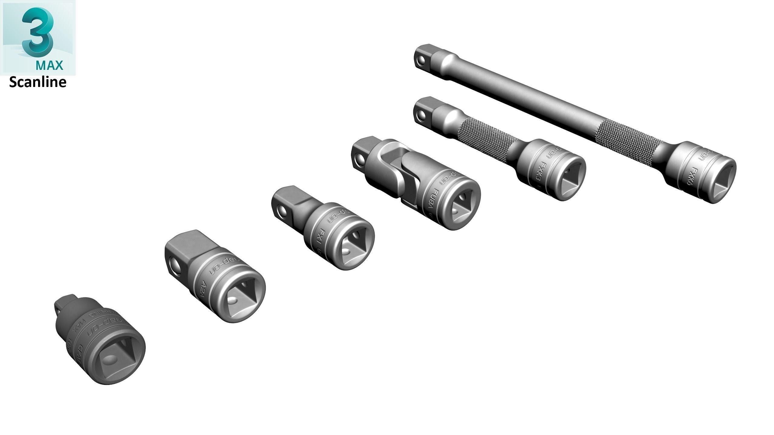 SO Agggl GFAT1E Drive Adaptor Extension Set Low-poly 3D model_26