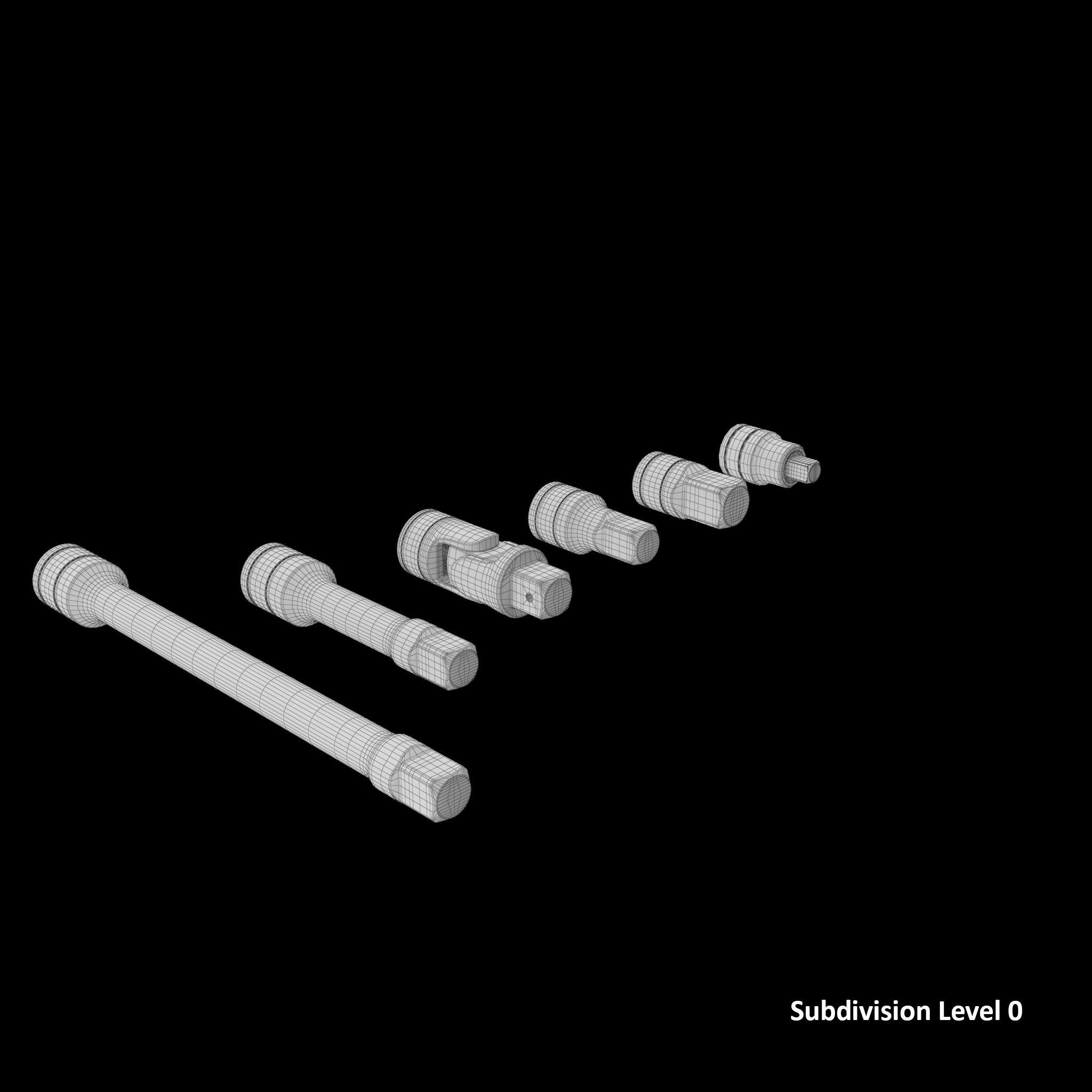 SO Agggl GFAT1E Drive Adaptor Extension Set Low-poly 3D model_12