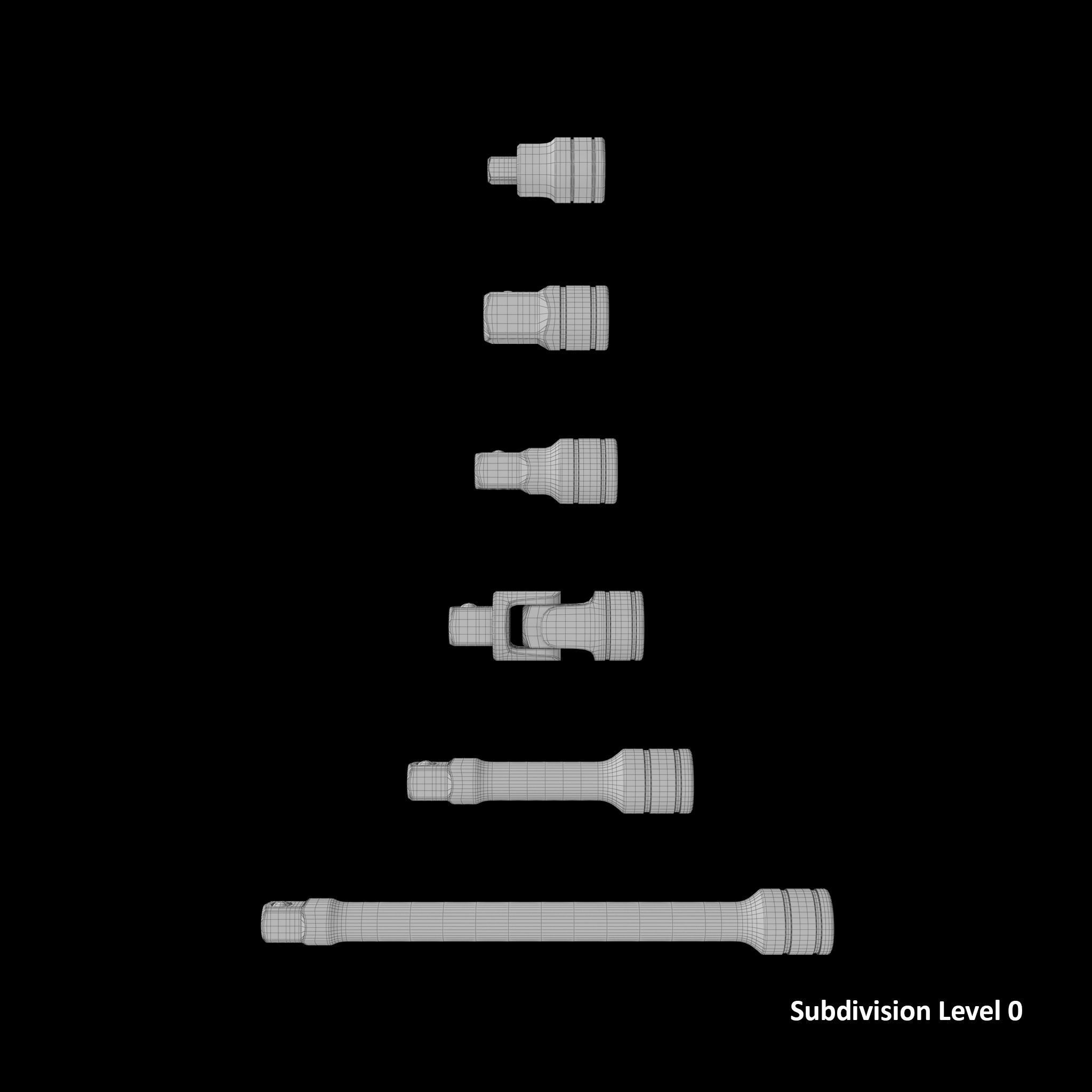 SO Agggl GFAT1E Drive Adaptor Extension Set Low-poly 3D model_22