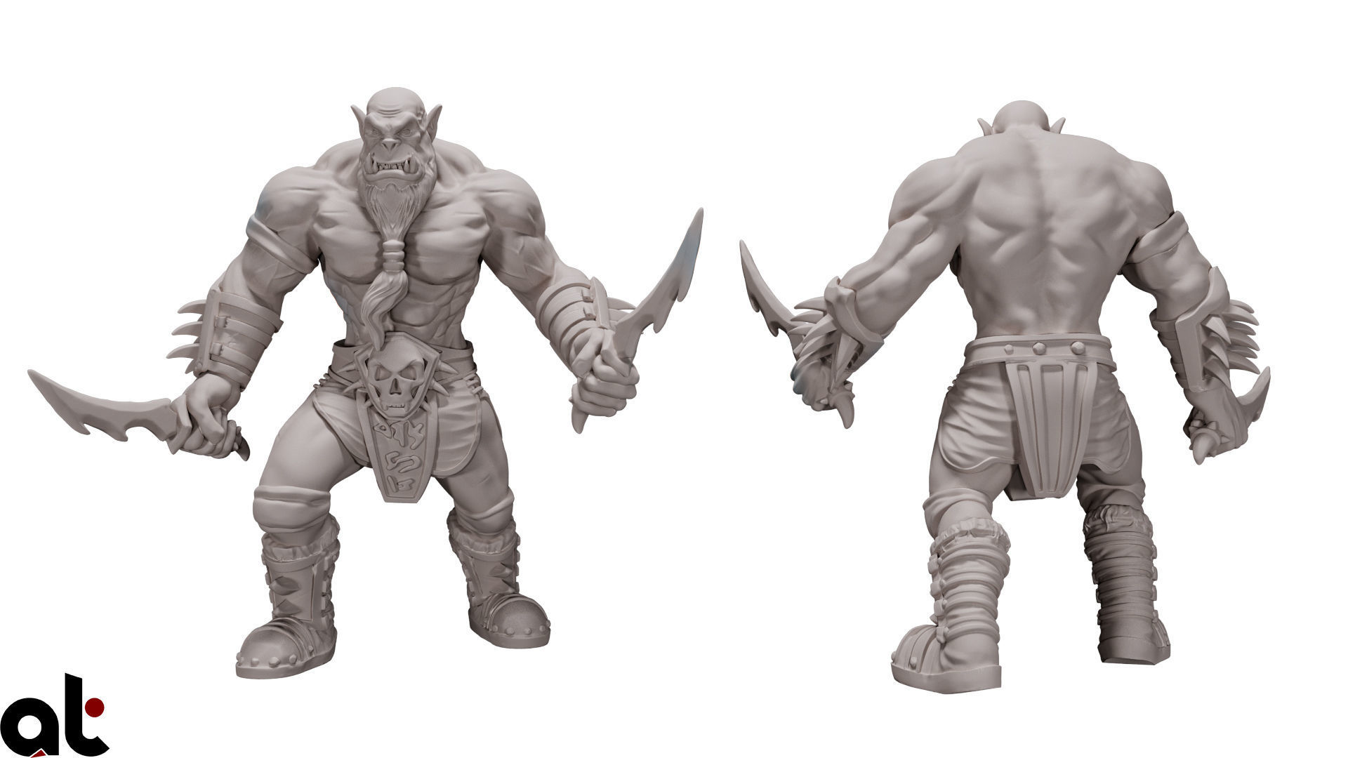 Orc ROGUE character 3D print model_2