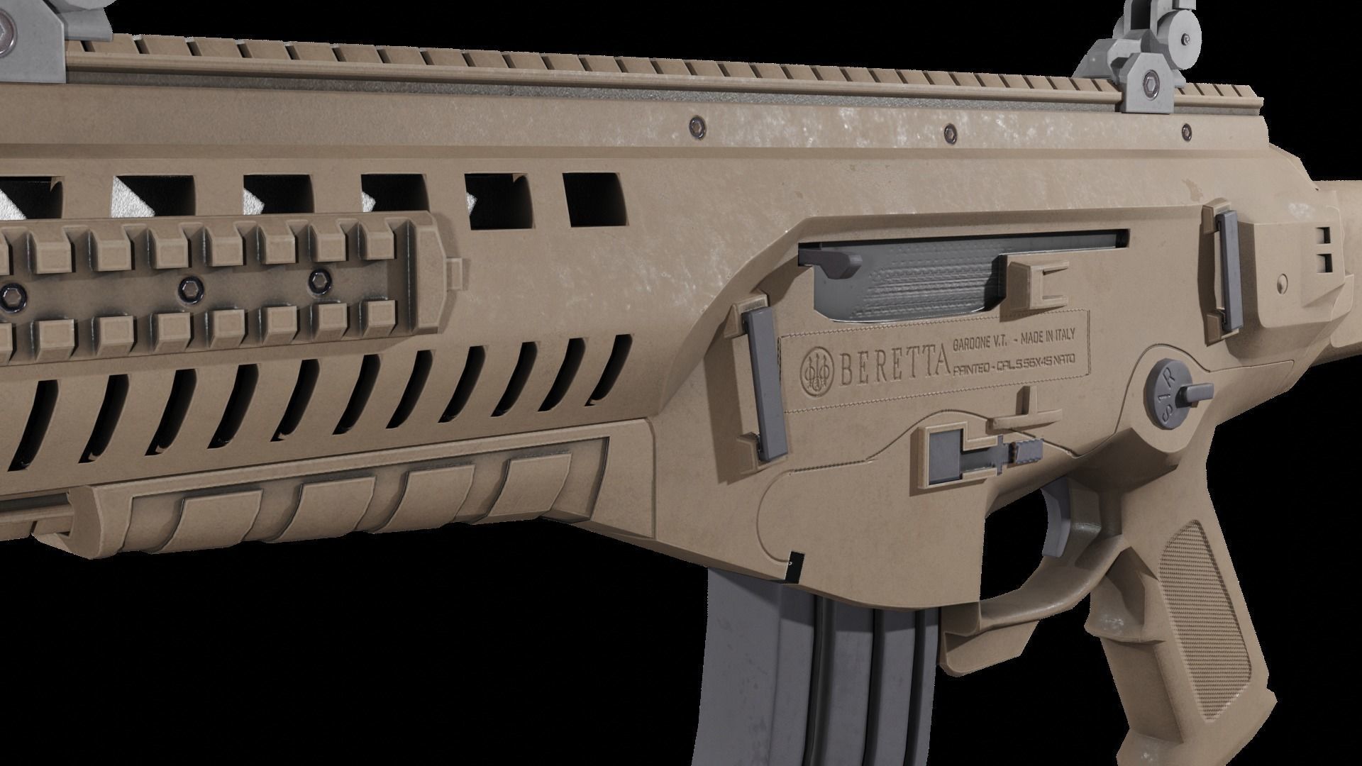 Beretta ARX-160 assault rifle Low-poly 3D model_4