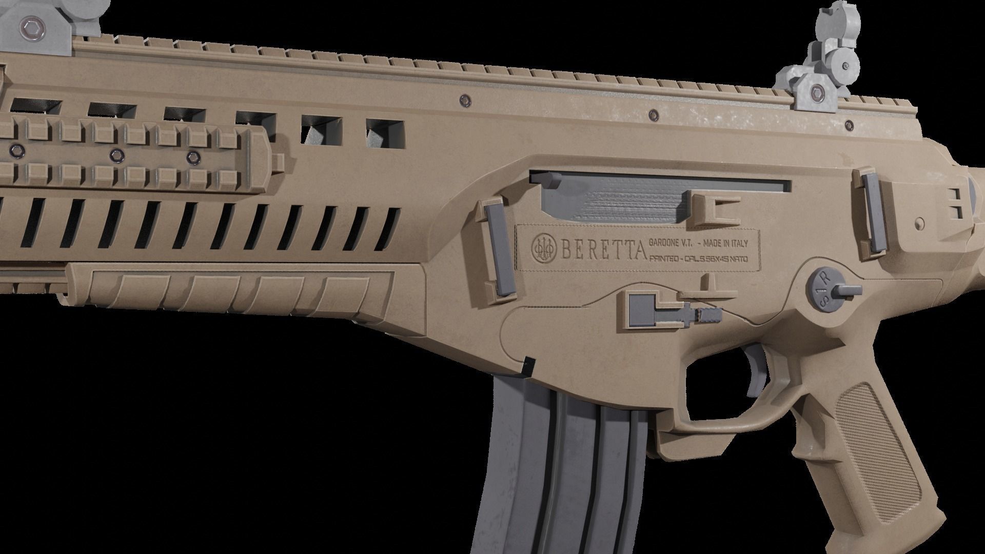 Beretta ARX-160 assault rifle Low-poly 3D model_5