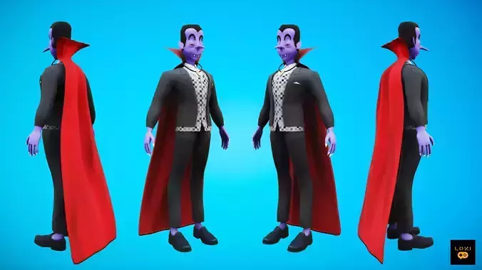 3D Stylized Vampire Character Low-poly 3D model