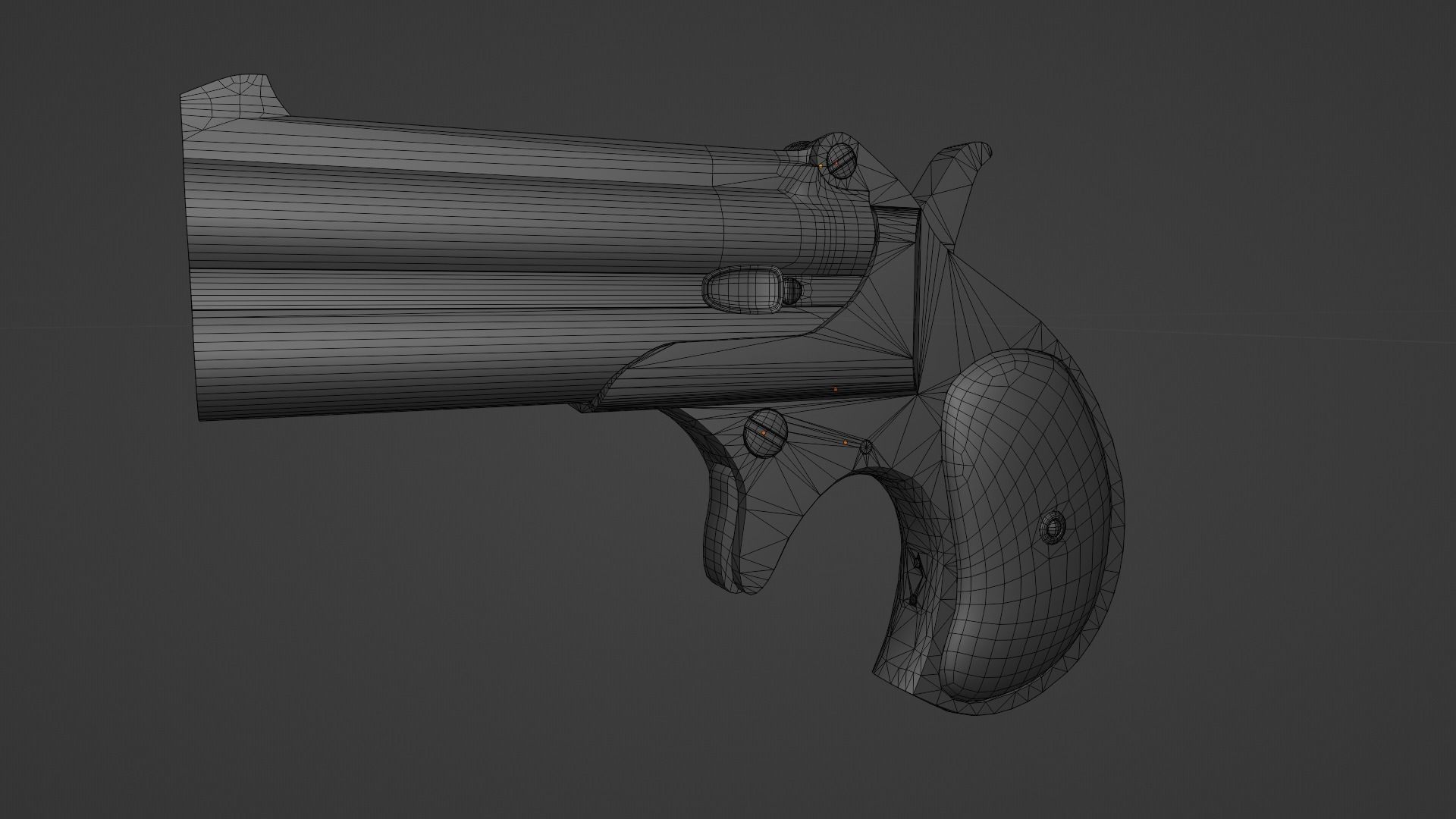 Remington Double Derringer Model 95 Low-poly 3D model_10
