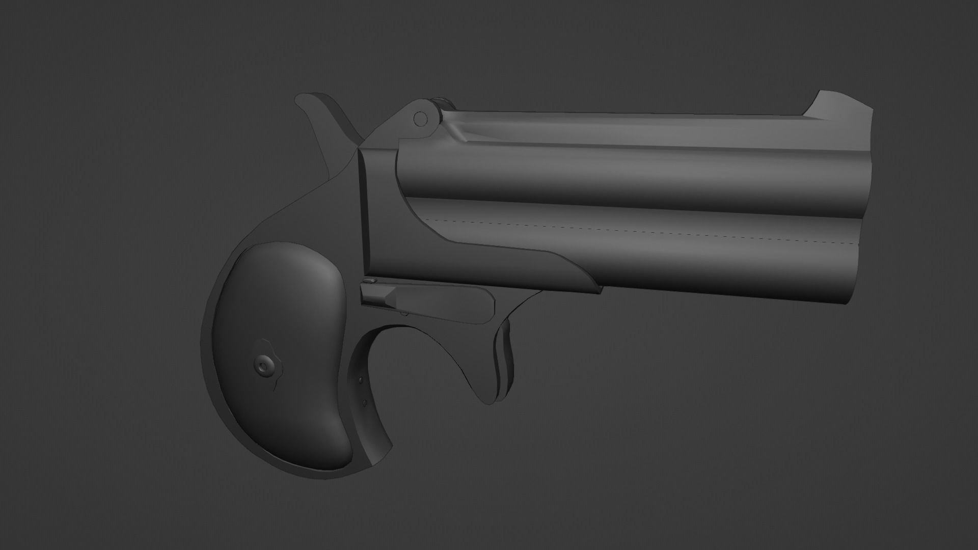 Remington Double Derringer Model 95 Low-poly 3D model_8