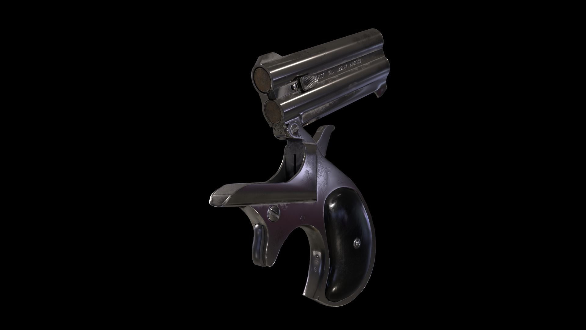 Remington Double Derringer Model 95 Low-poly 3D model_3