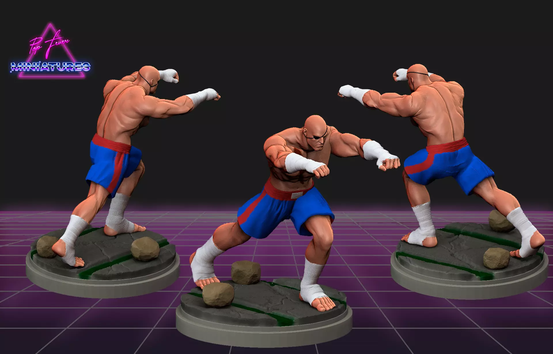 Sagat miniature from Street Fighter Saga 3D print model_0