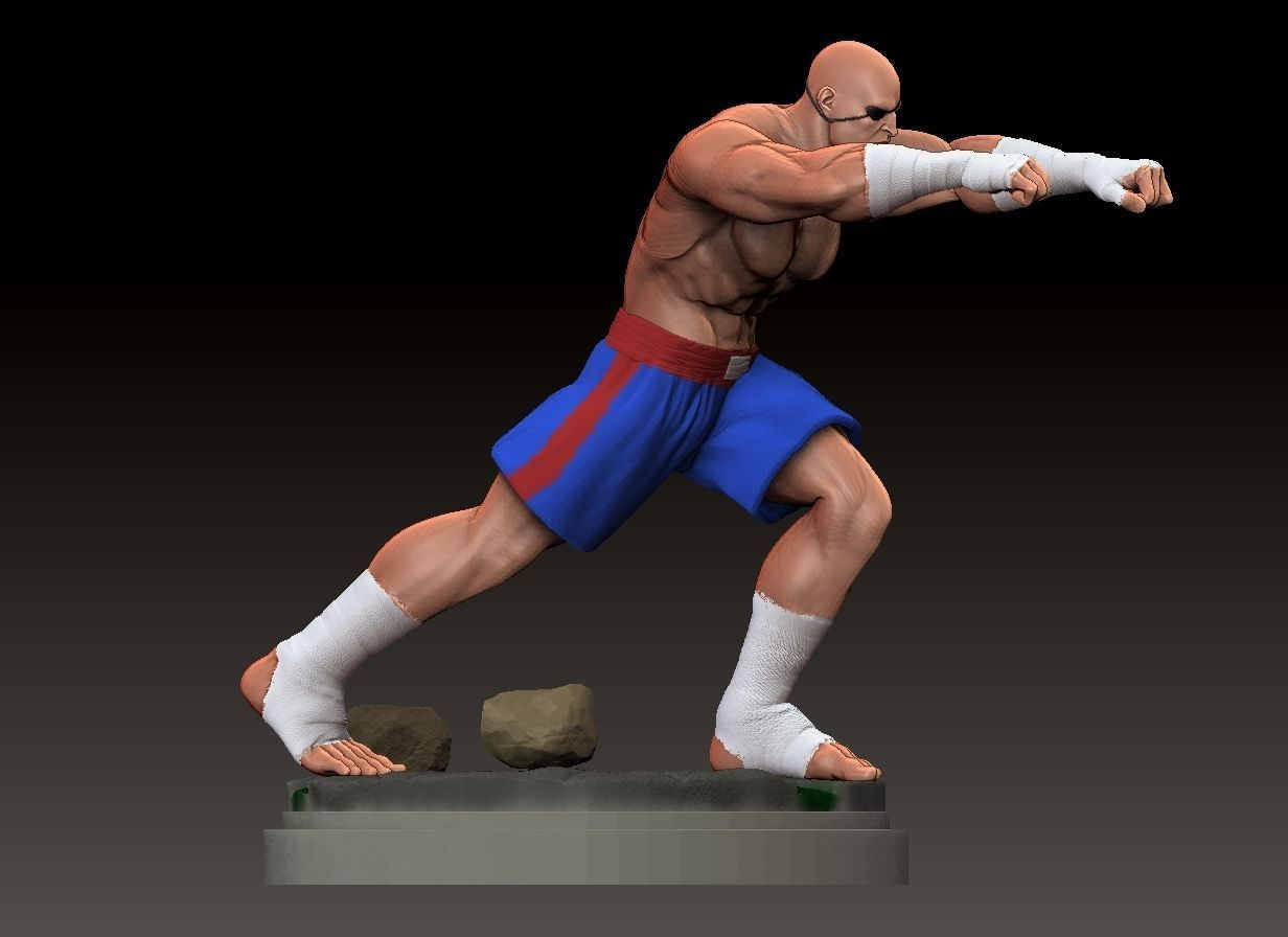 Sagat miniature from Street Fighter Saga 3D print model_2
