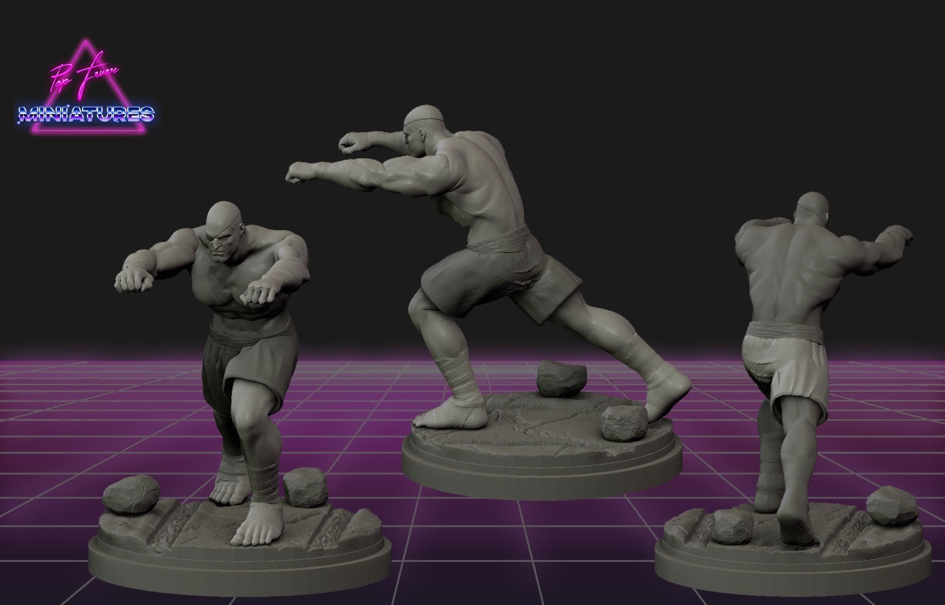 Sagat miniature from Street Fighter Saga 3D print model_1