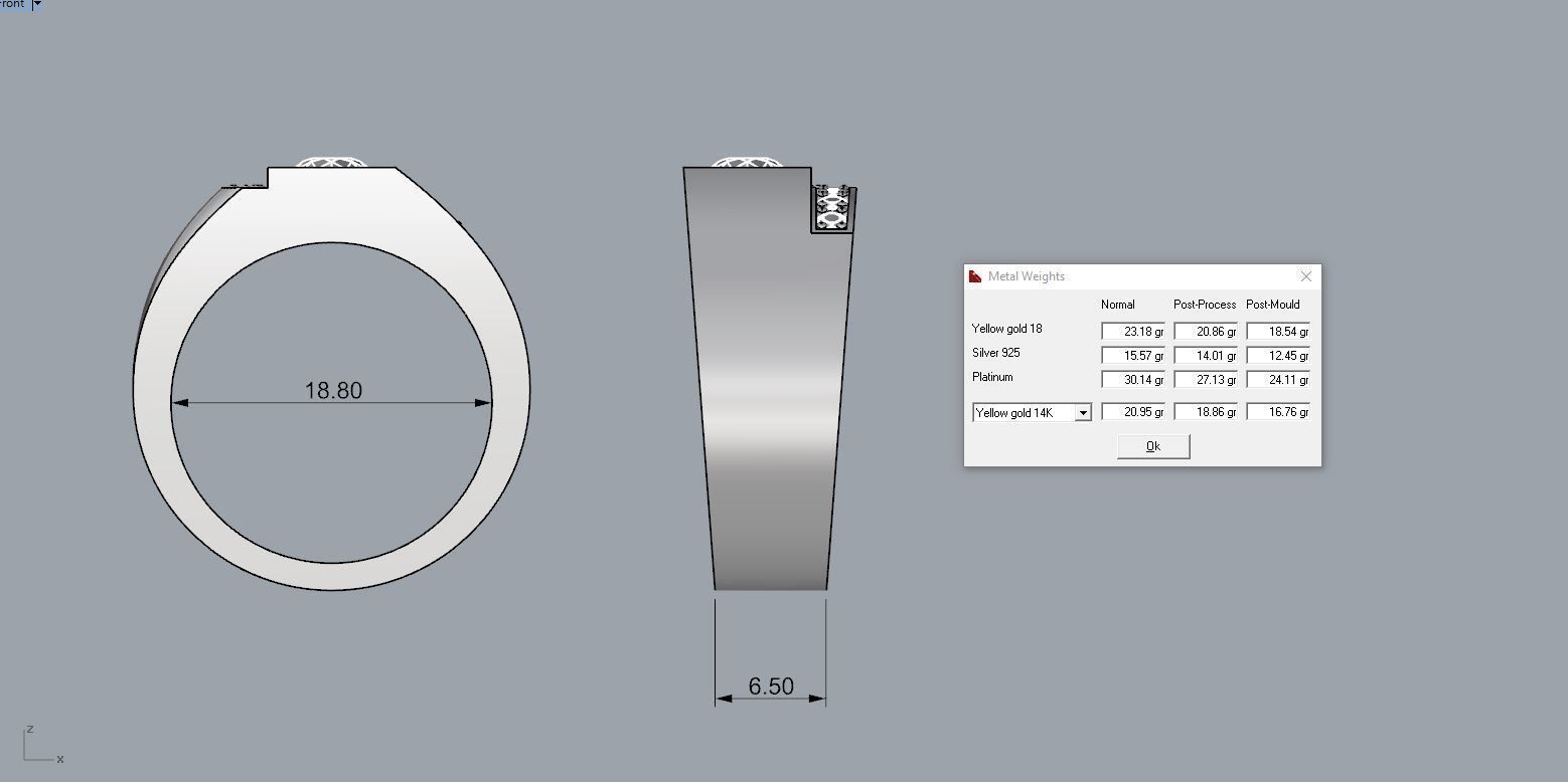 Mens Gold Ring 3D print model_2