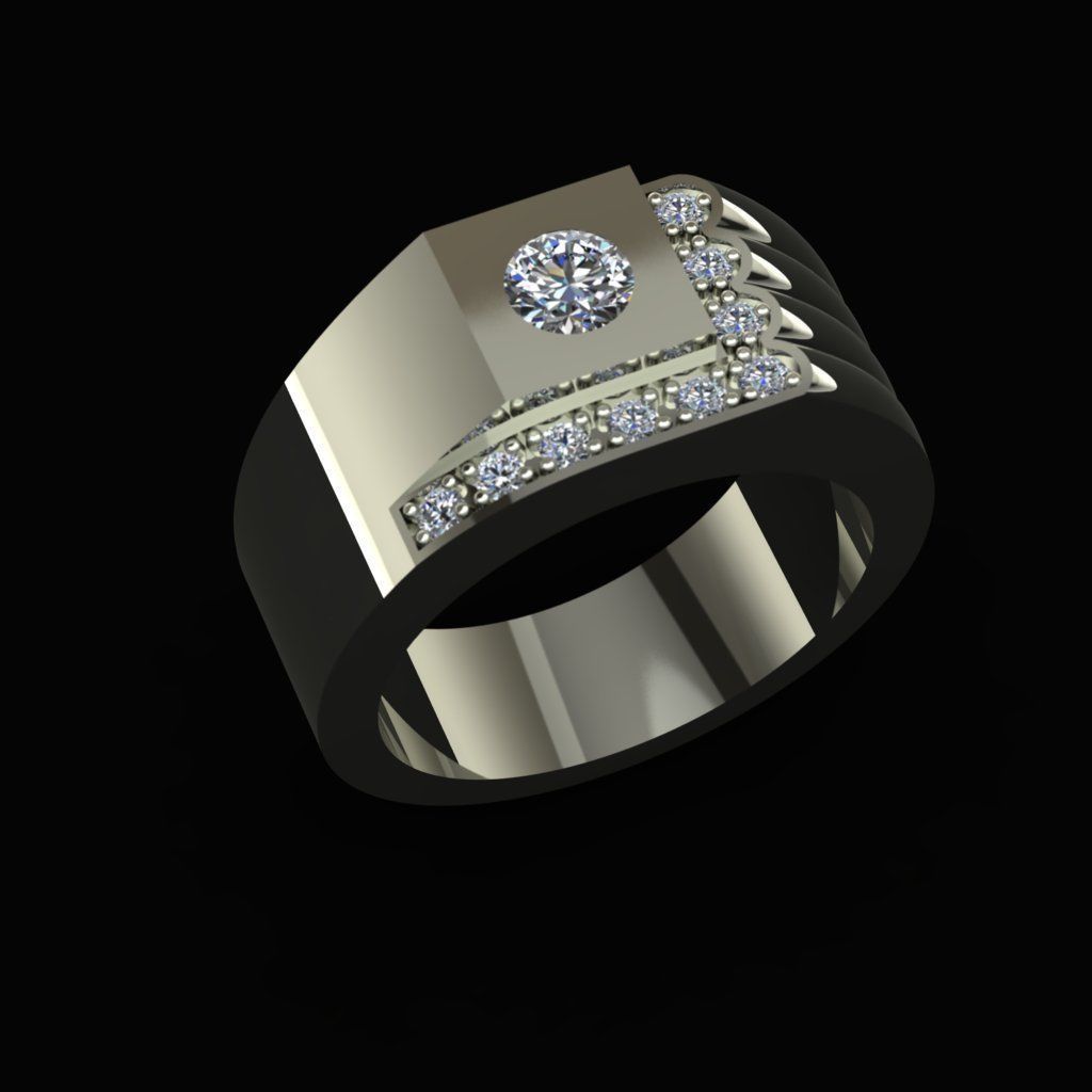 Mens Gold Ring 3D print model_1