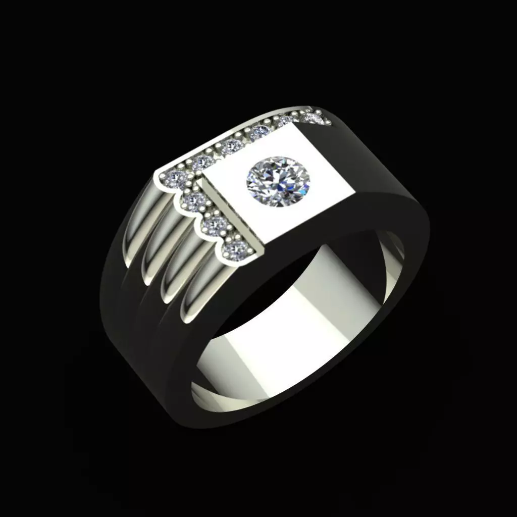 Mens Gold Ring 3D print model_0