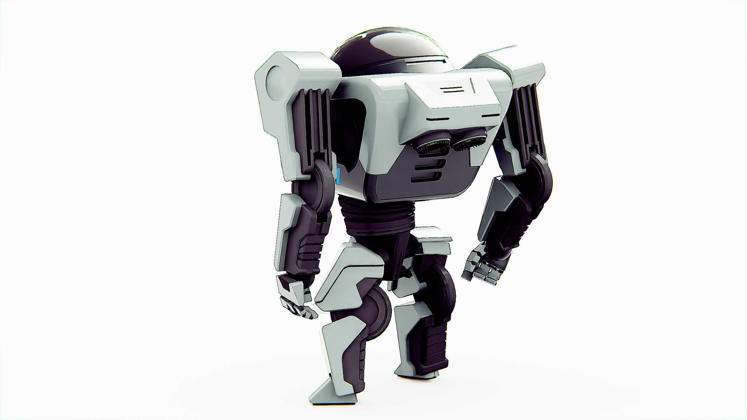 UTILITY BOT AMSTRON Rigged for Unreal Engine - Unity - MIXAMO  3D model_9