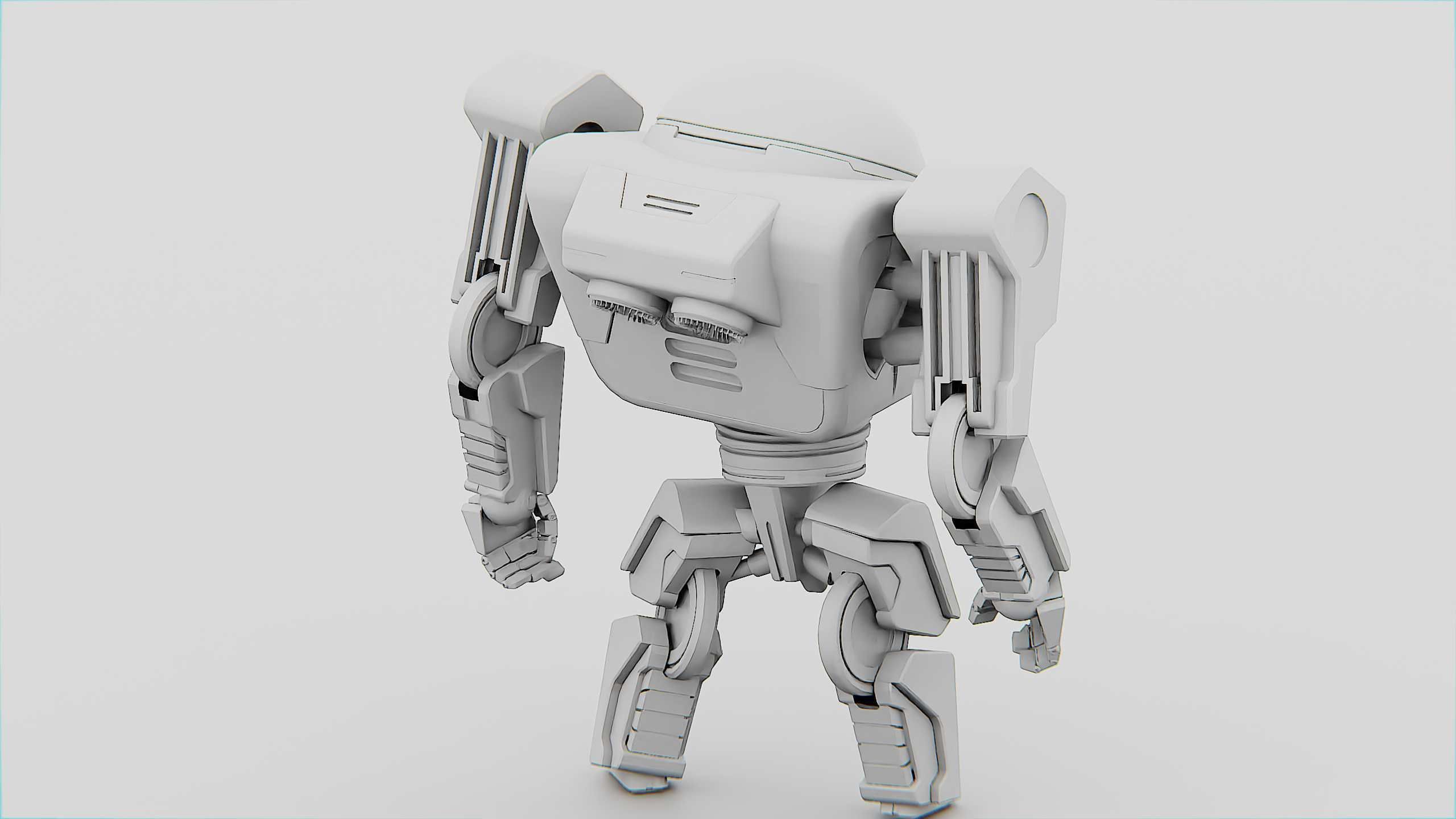 UTILITY BOT AMSTRON Rigged for Unreal Engine - Unity - MIXAMO  3D model_33