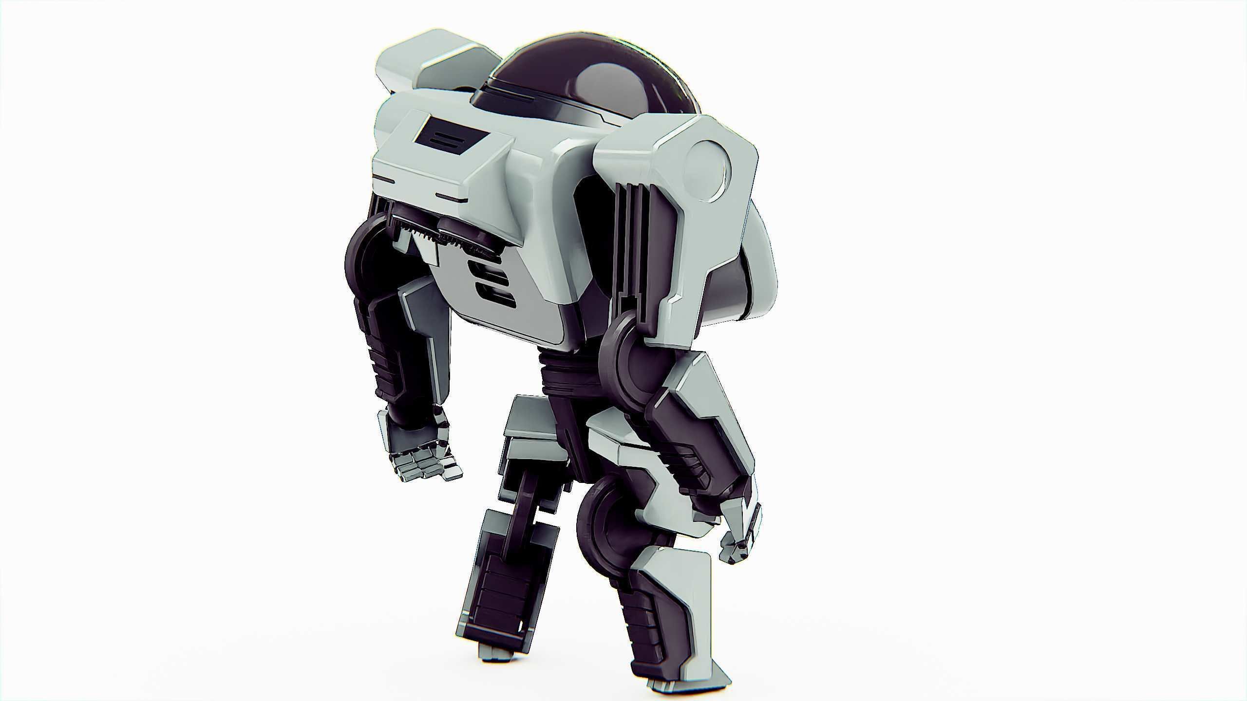 UTILITY BOT AMSTRON Rigged for Unreal Engine - Unity - MIXAMO  3D model_15