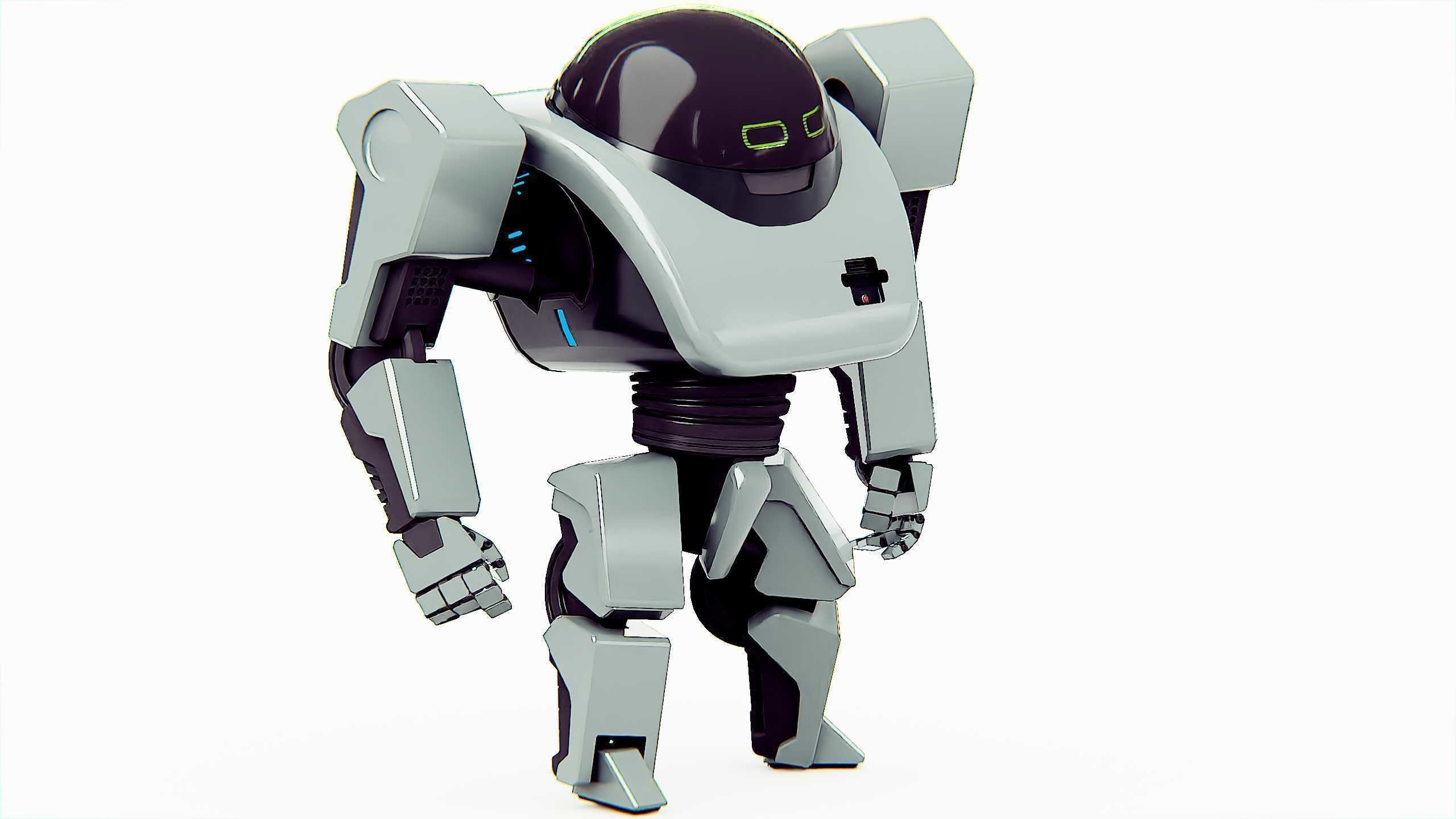 UTILITY BOT AMSTRON Rigged for Unreal Engine - Unity - MIXAMO  3D model_20