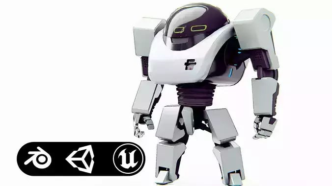 UTILITY BOT AMSTRON Rigged for Unreal Engine - Unity - MIXAMO  3D model