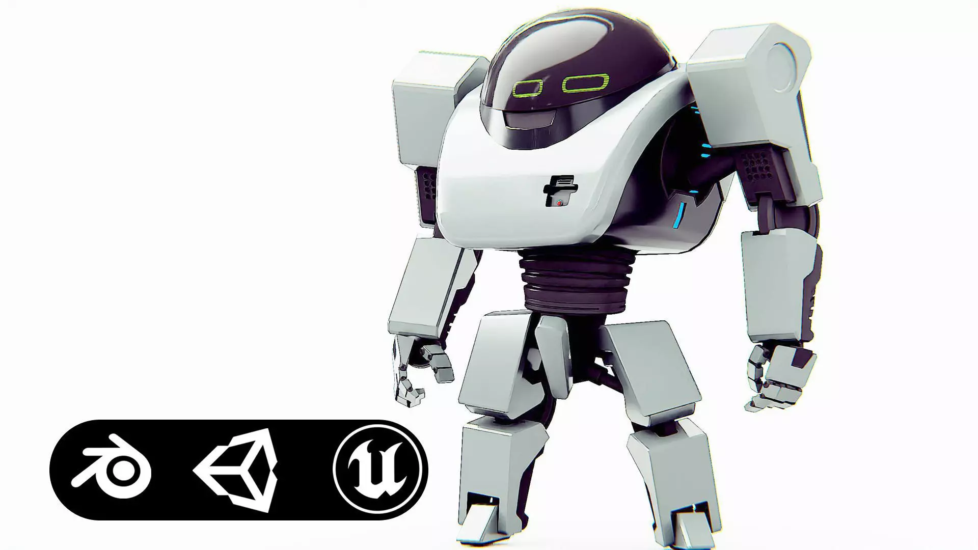 UTILITY BOT AMSTRON Rigged for Unreal Engine - Unity - MIXAMO  3D model_0