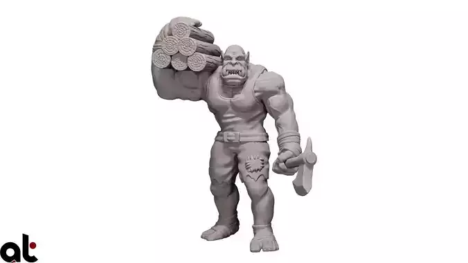 Orc Peon wood worker 3D print model