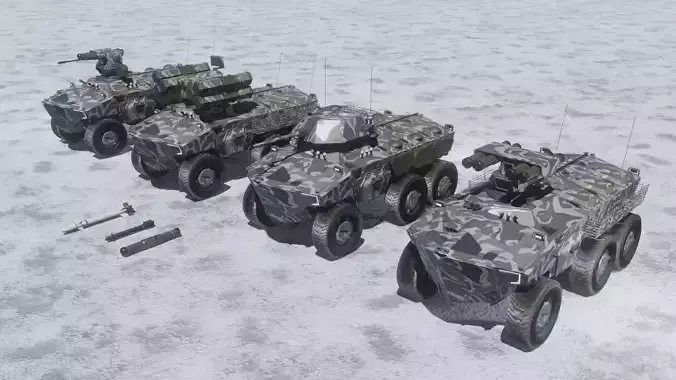 Sci-fi APC collection snow camouflage