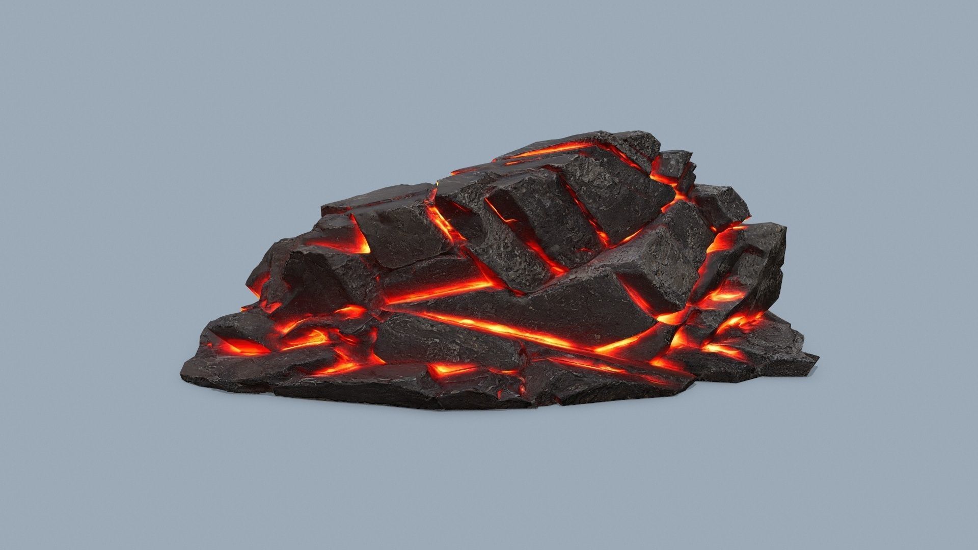 lava rocks Low-poly 3D model_2