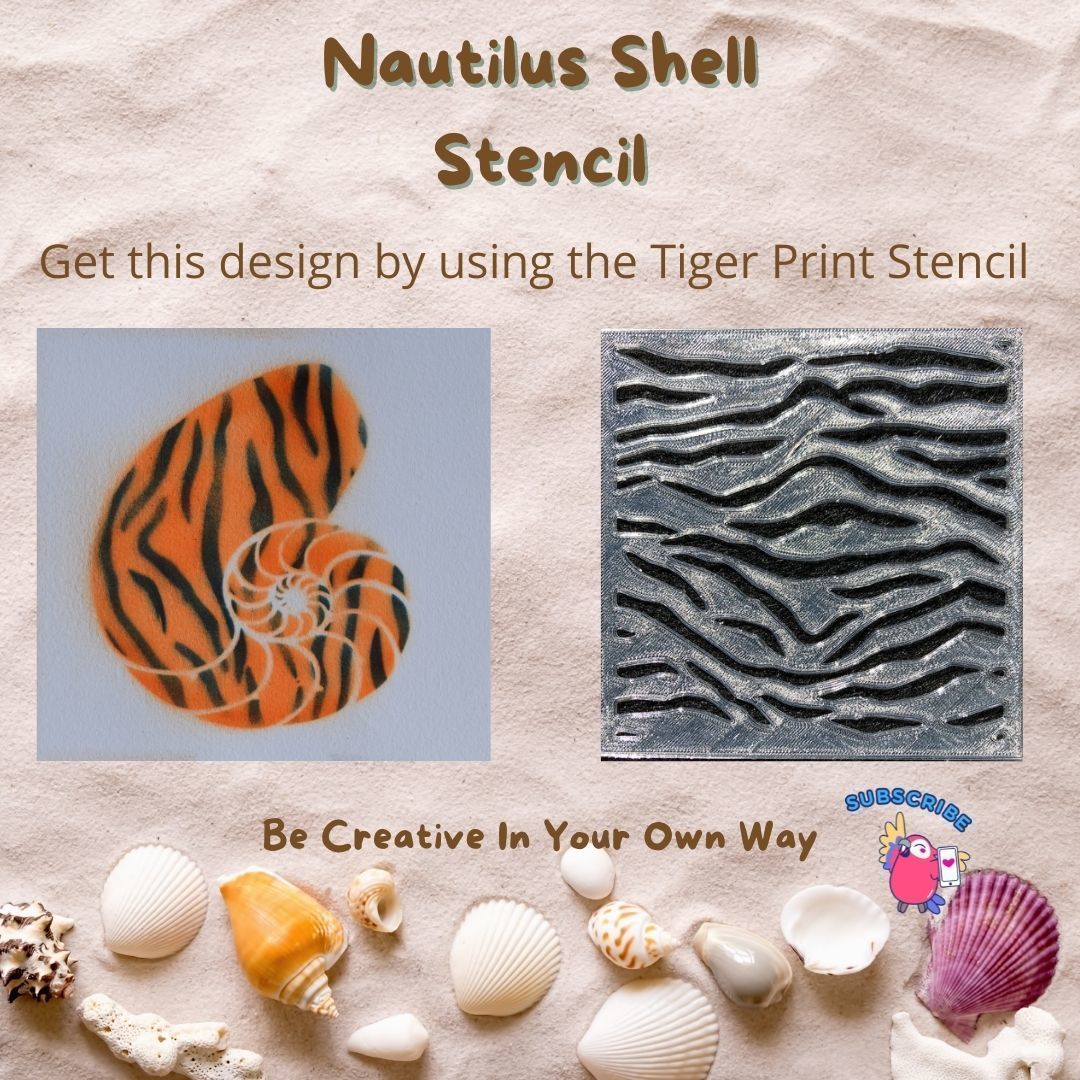 Nautilus Shell Stencil 3D print model_1
