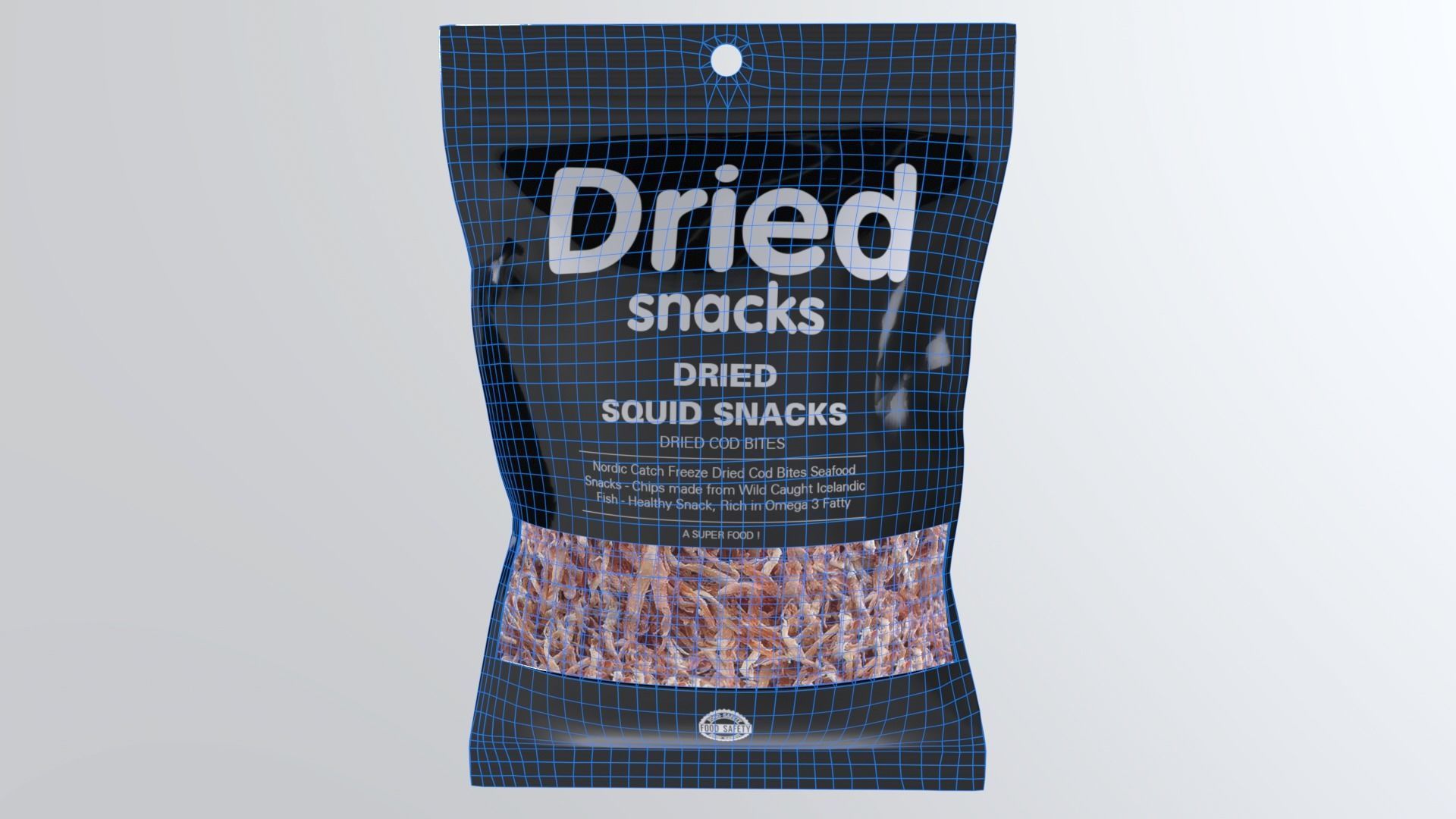 DriedSquidSnacks Low-poly 3D model_9