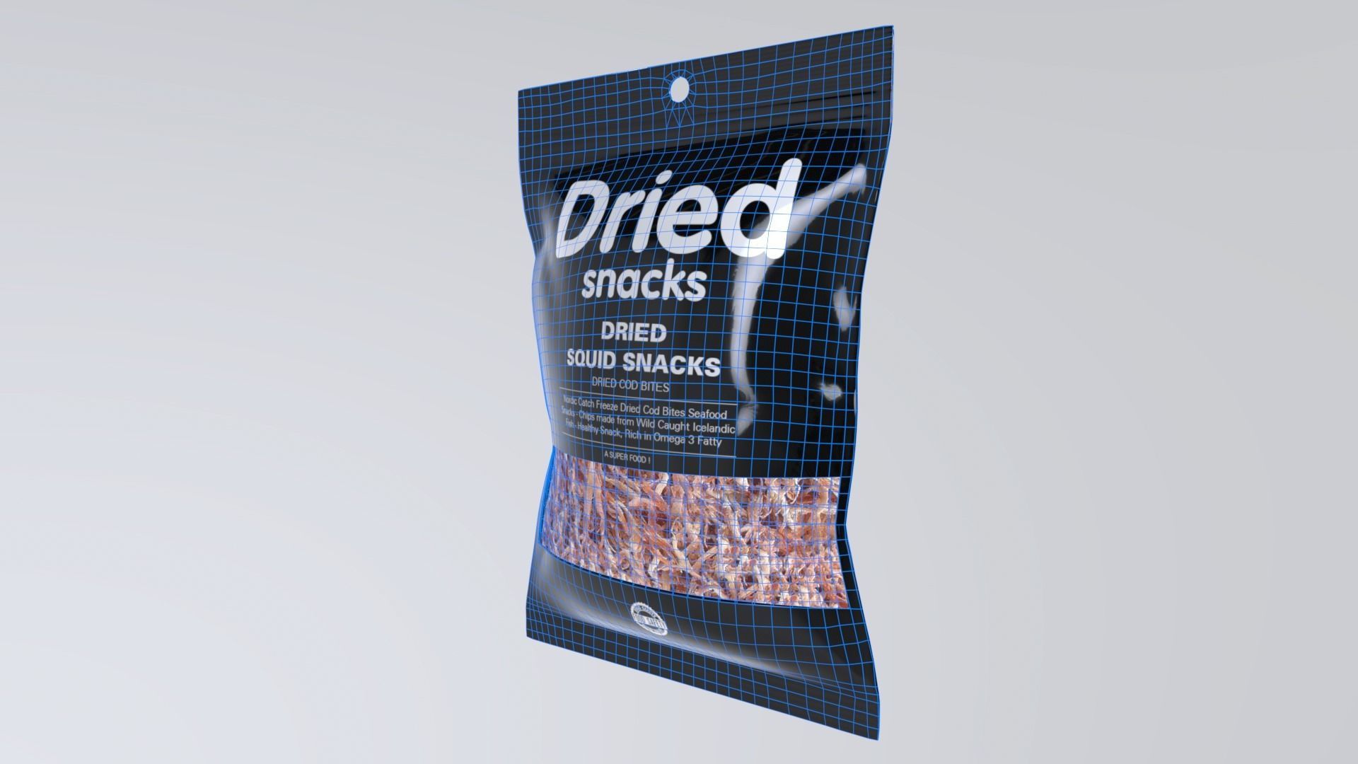 DriedSquidSnacks Low-poly 3D model_8