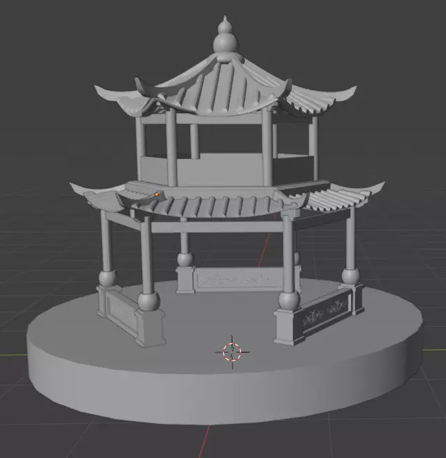 Ancient Chinese Pavilion Free 3D model_0