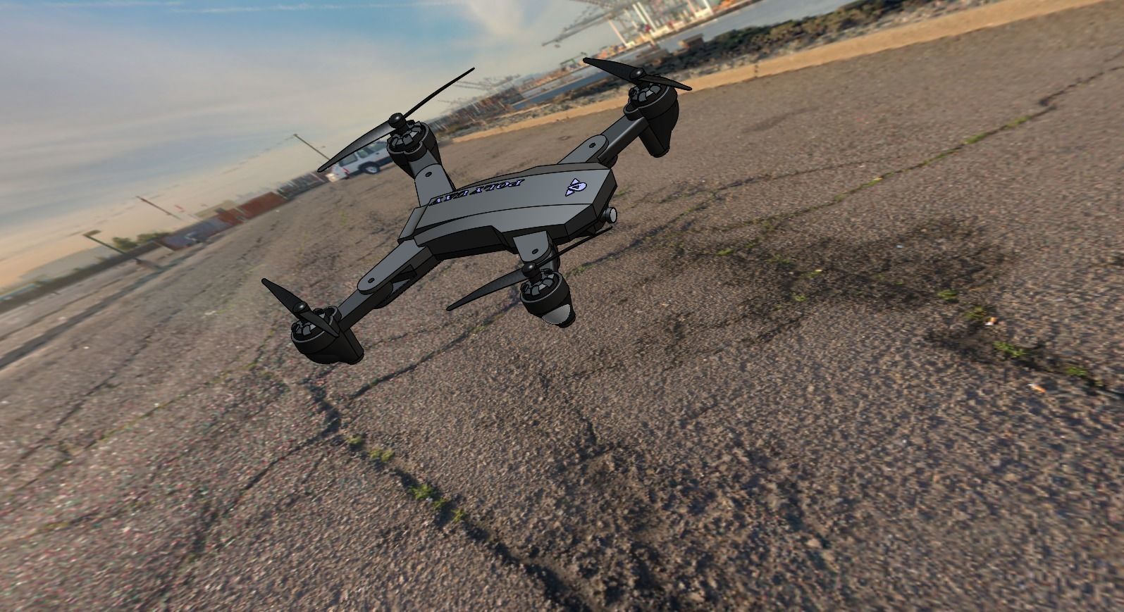 Drone M3T Low-poly 3D model_4