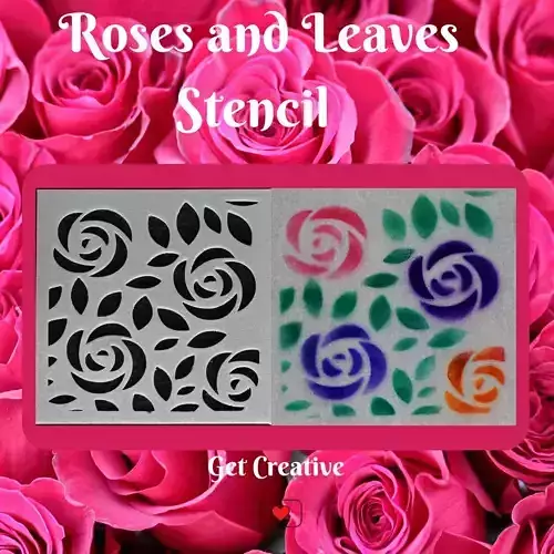 Roses and Leaves Stencil  3D print model