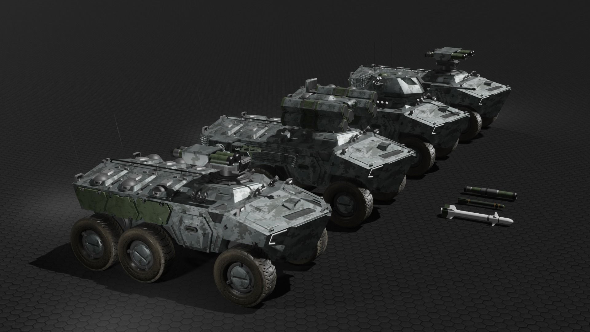 Sci-fi APC Collection 3D model_2