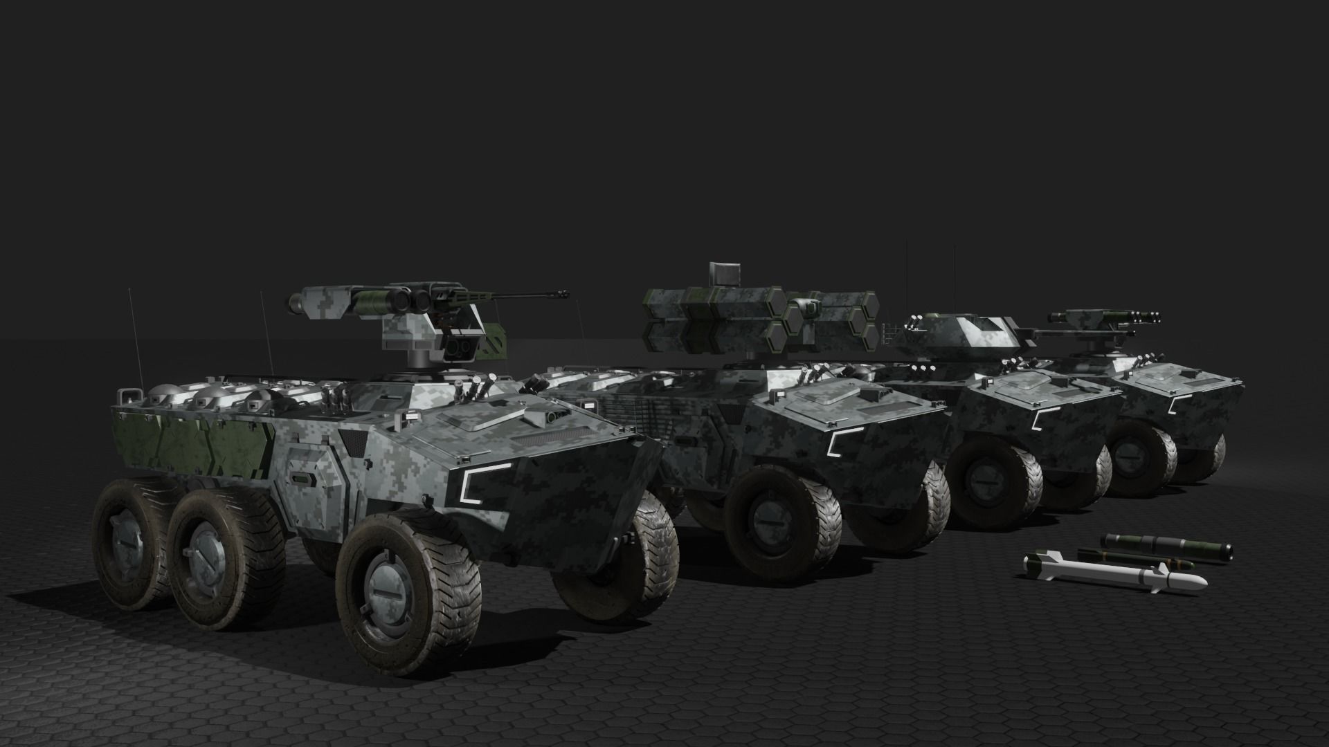 Sci-fi APC Collection 3D model_3