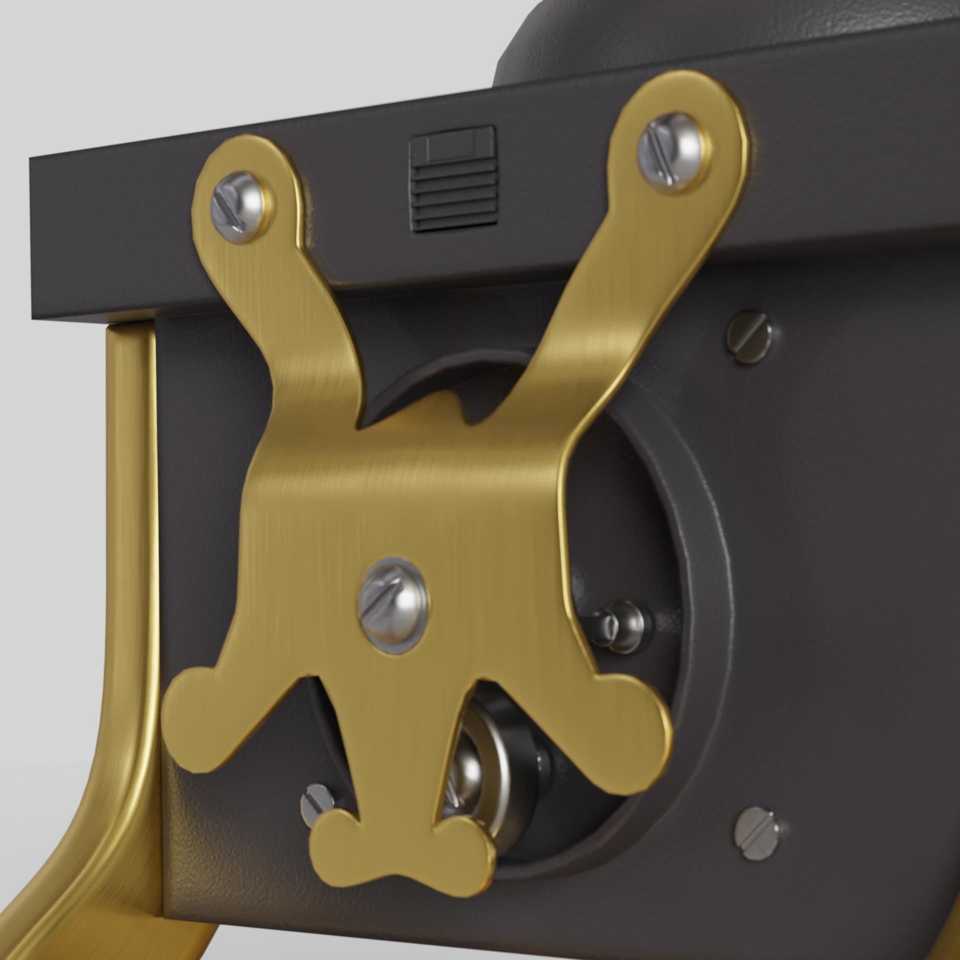 Golden Eiffel Tower Phone Low-poly 3D model_9