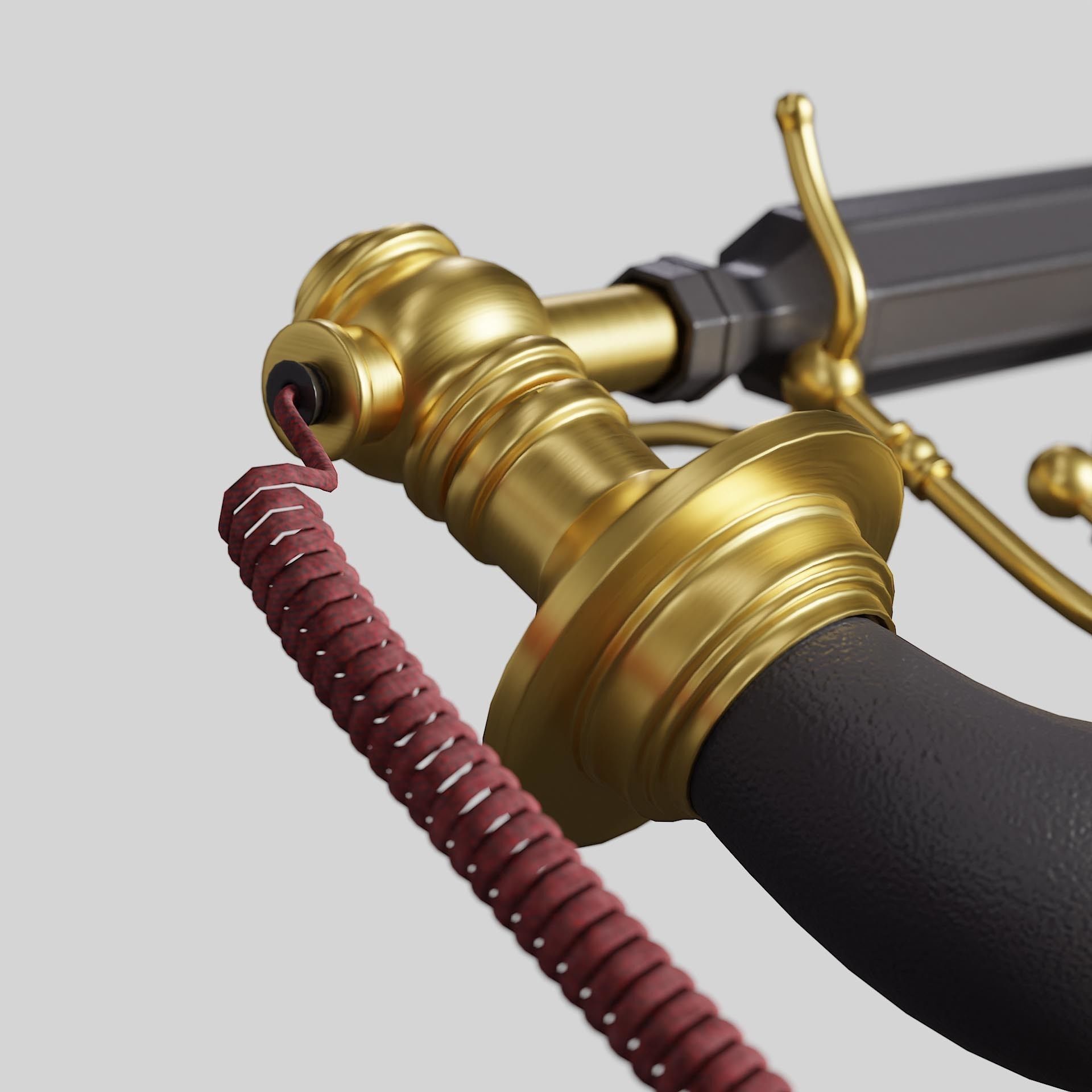 Golden Eiffel Tower Phone Low-poly 3D model_14