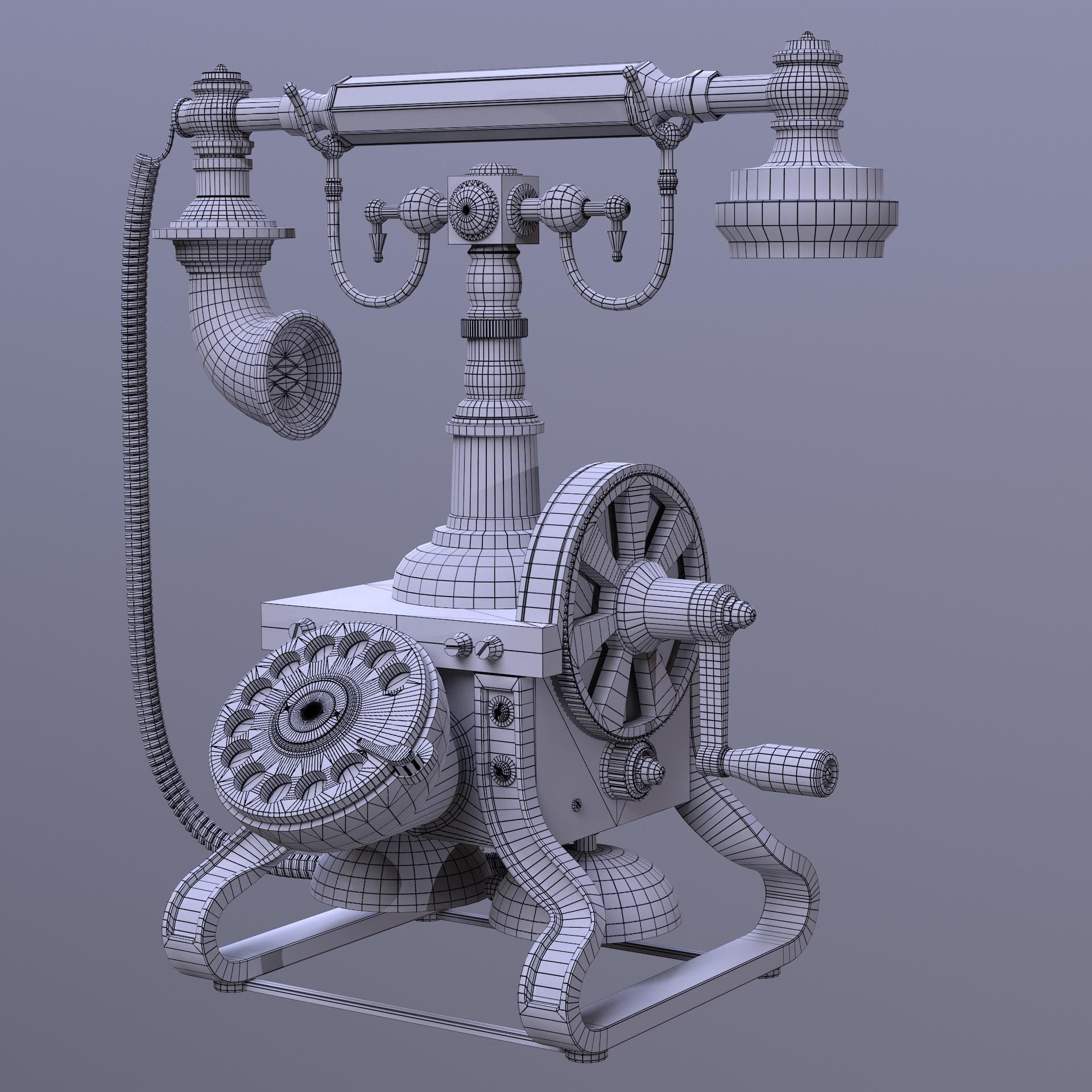 Golden Eiffel Tower Phone Low-poly 3D model_15