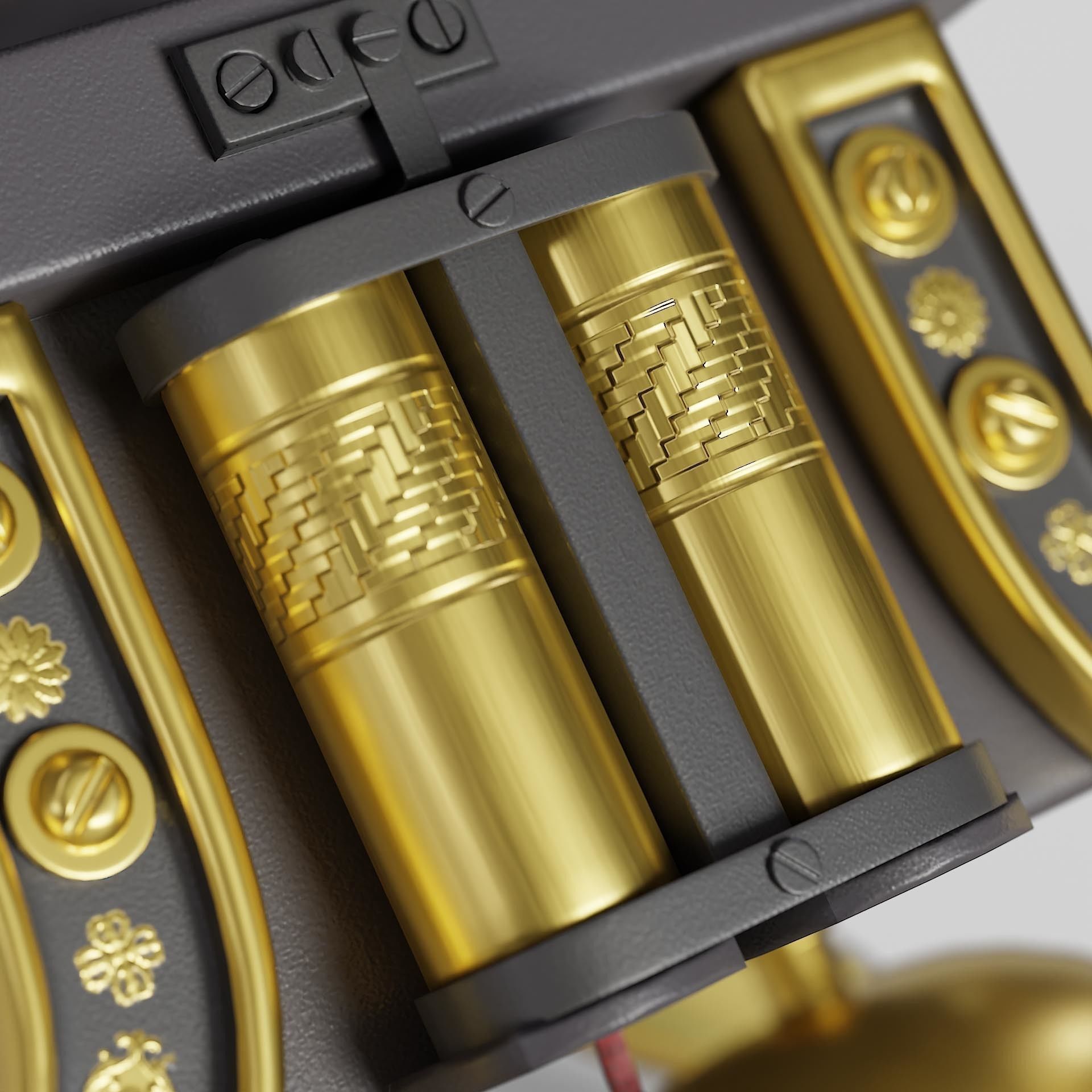 Golden Eiffel Tower Phone Low-poly 3D model_5