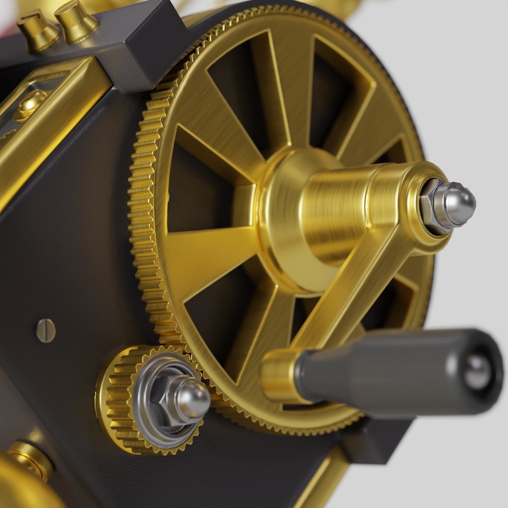 Golden Eiffel Tower Phone Low-poly 3D model_6