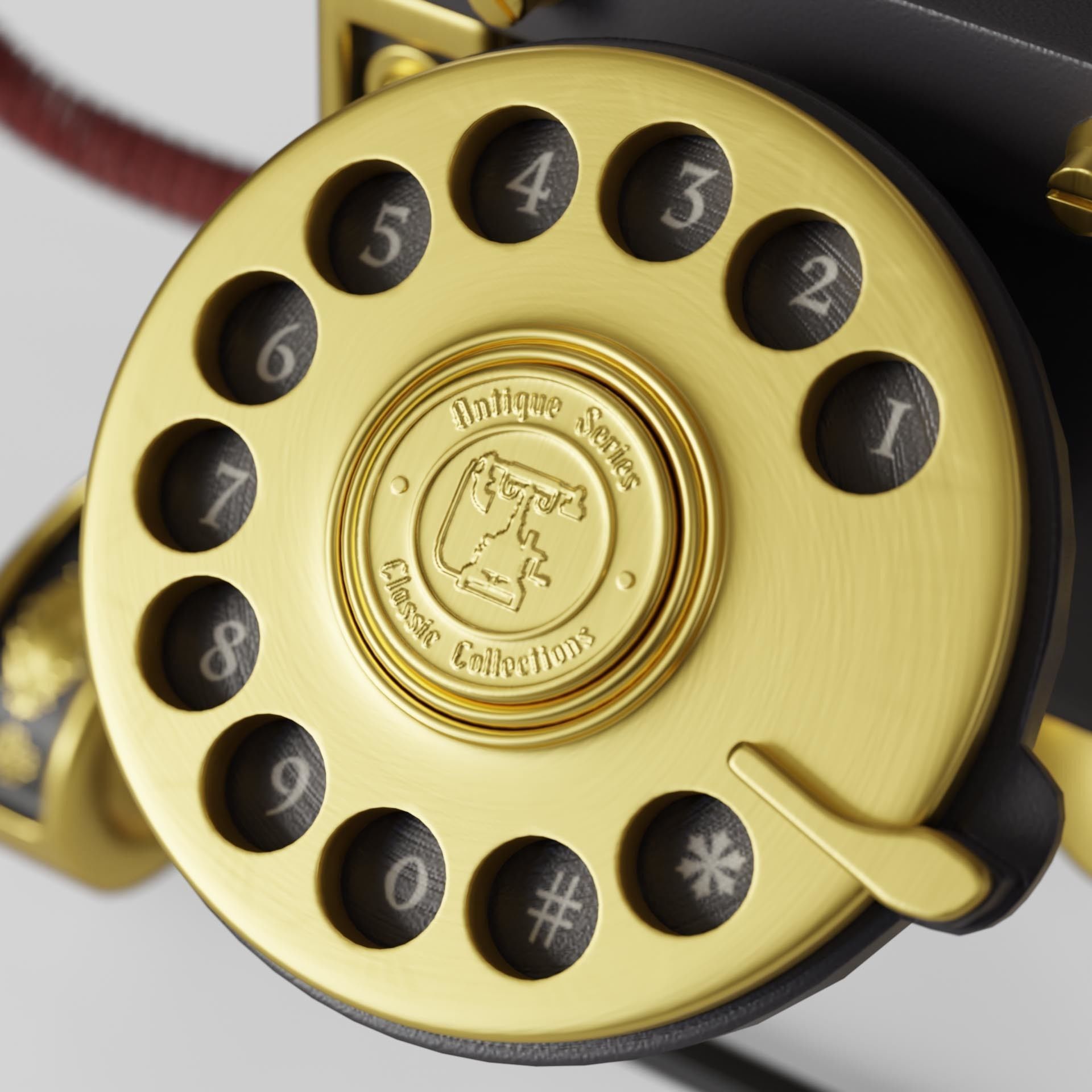 Golden Eiffel Tower Phone Low-poly 3D model_7