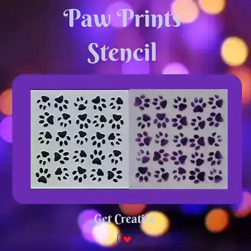 Paw Prints Stencil  3D print model