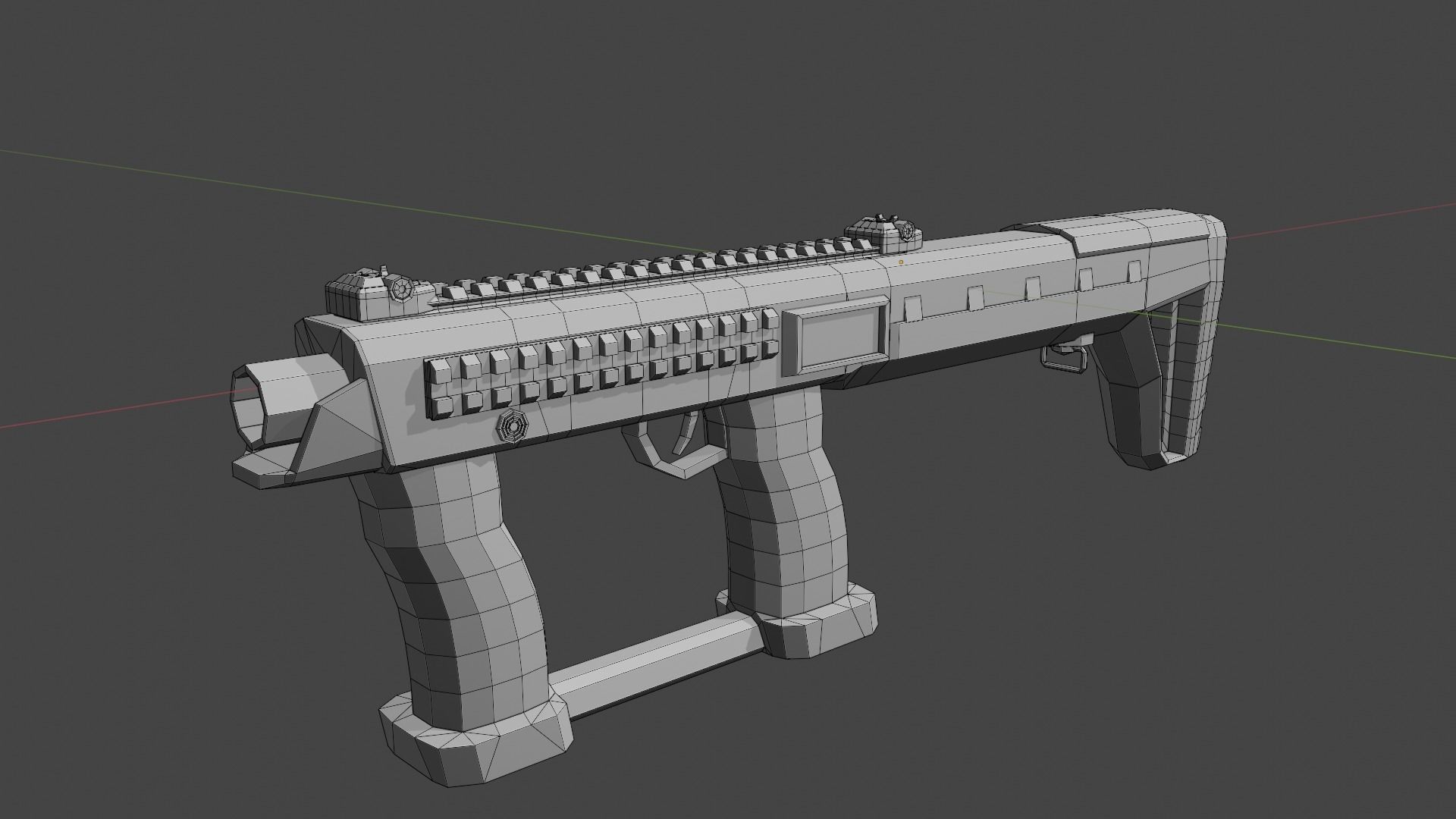Sci-Fi sub-machine gun model Free low-poly 3D model_6