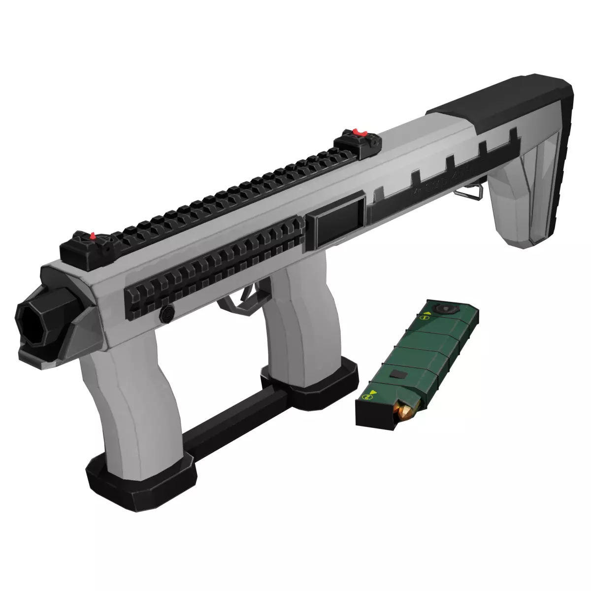 Sci-Fi sub-machine gun model Free low-poly 3D model_0