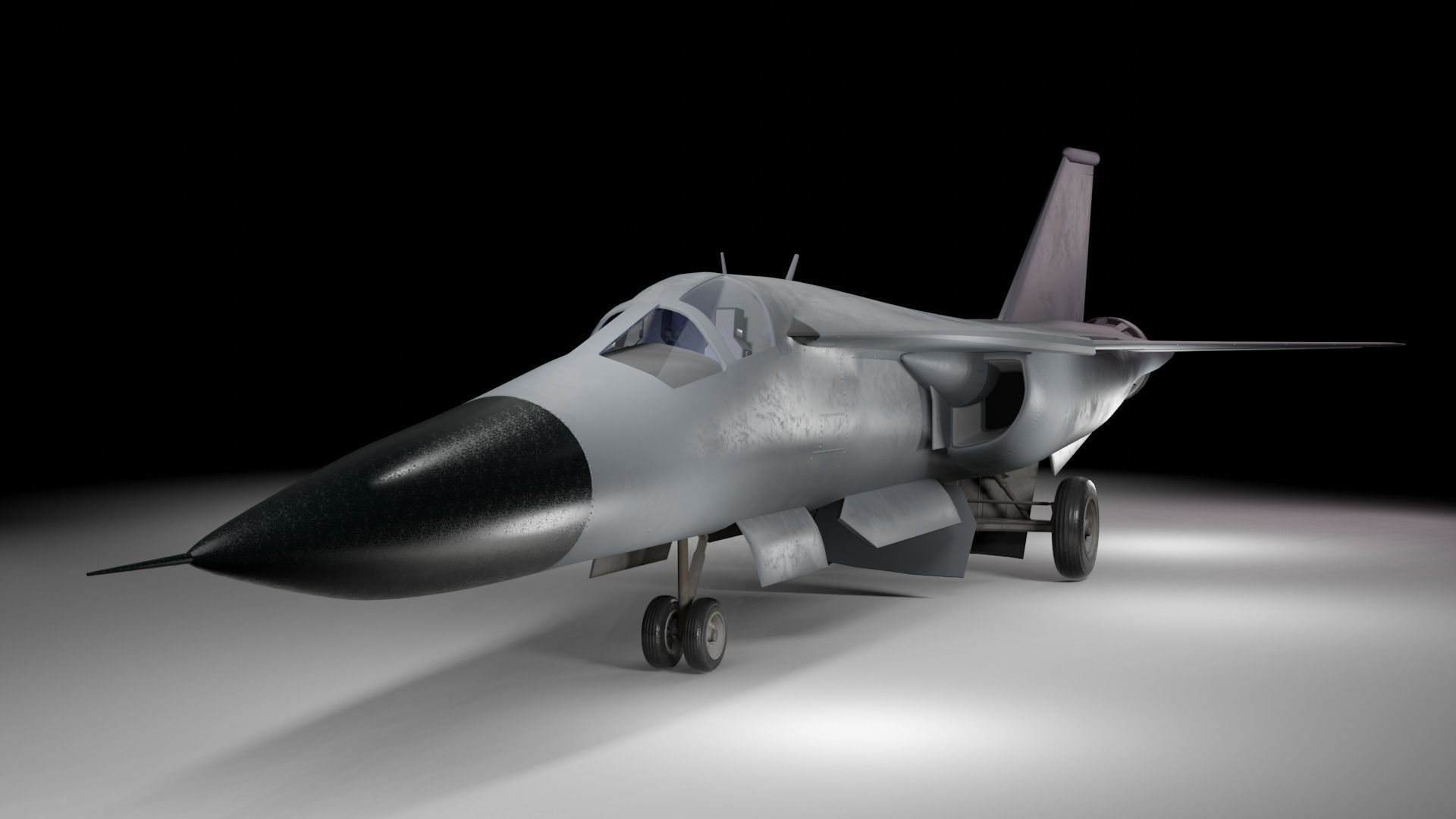 General Dynamics F-111 Aardvark jet  Low-poly 3D model_3