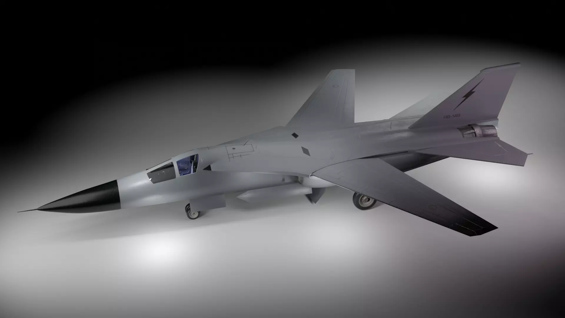 General Dynamics F-111 Aardvark jet  Low-poly 3D model_0