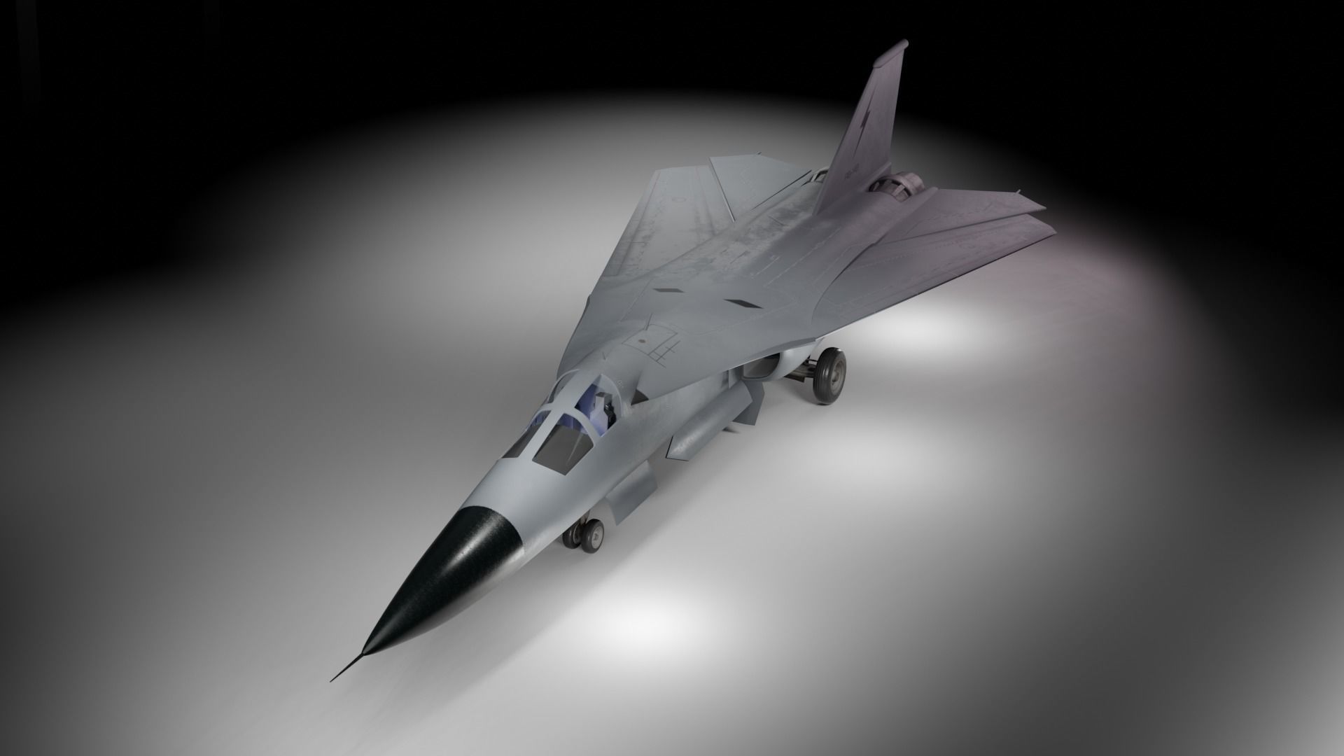General Dynamics F-111 Aardvark jet  Low-poly 3D model_1