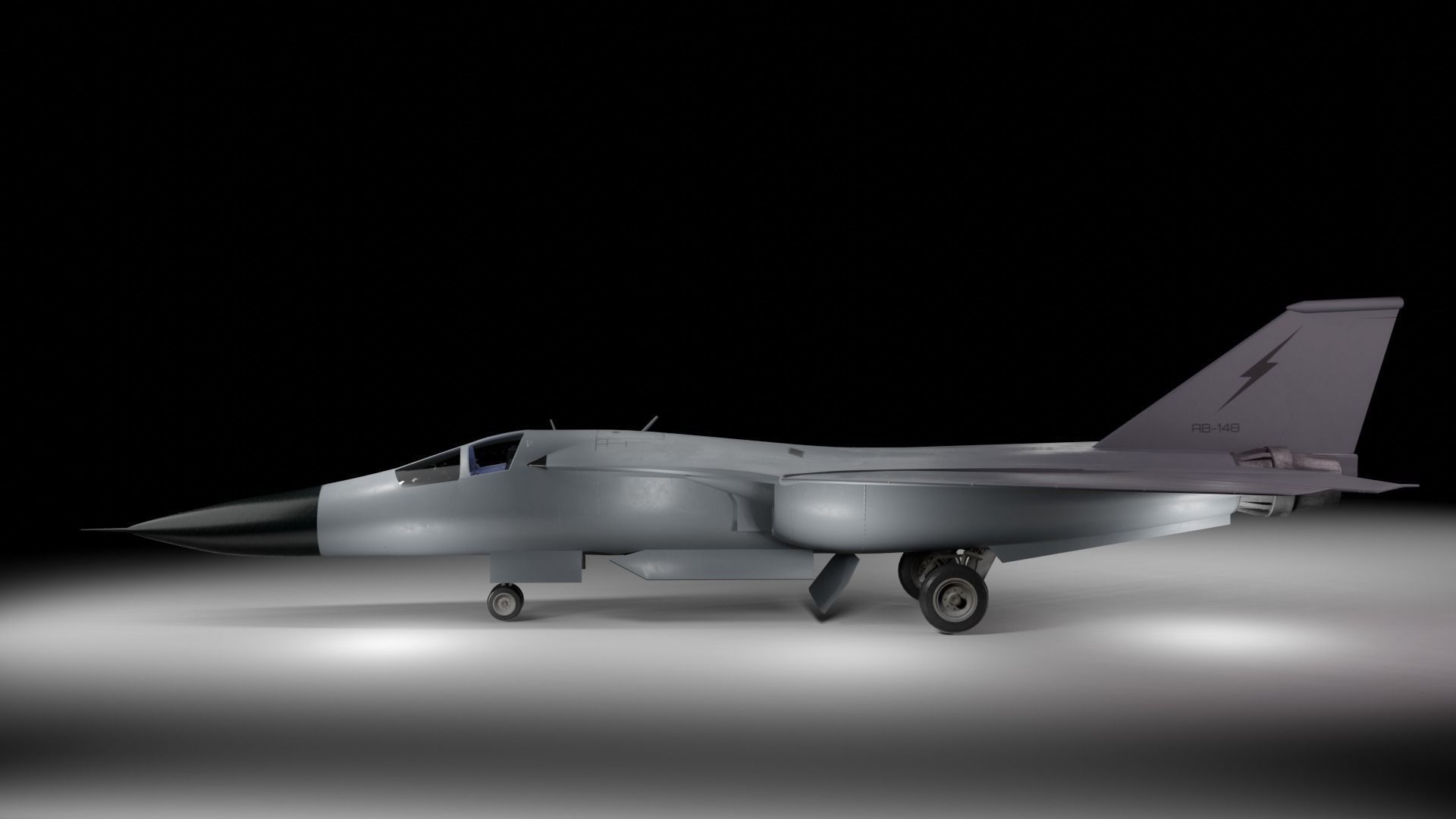 General Dynamics F-111 Aardvark jet  Low-poly 3D model_2