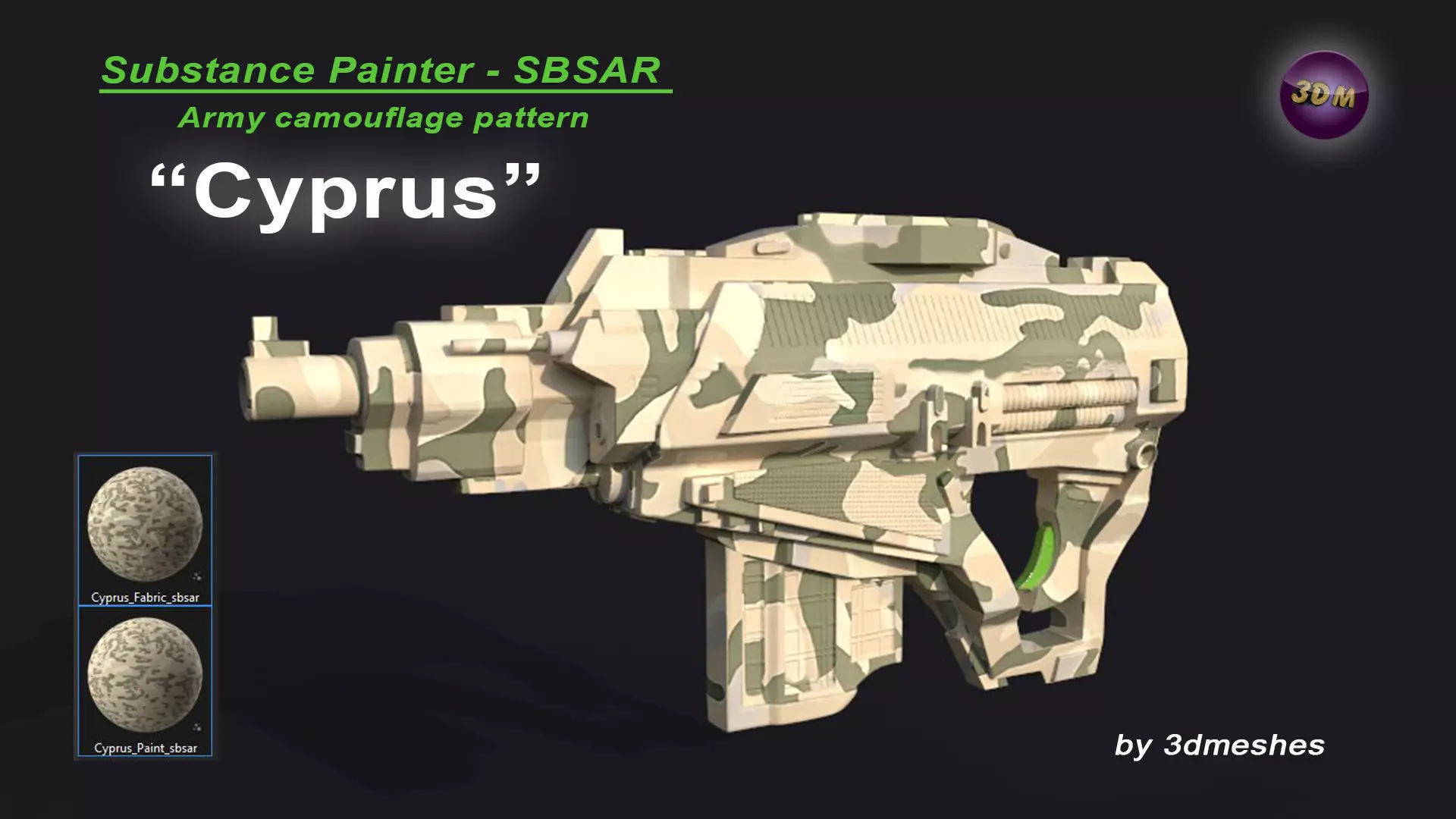 Cyprus - Army Camouflage Pattern - SBSAR Material 3D model