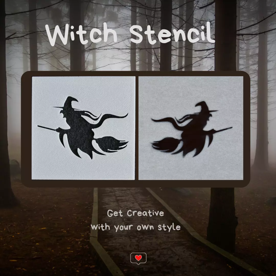 Witch Stencil 3D print model